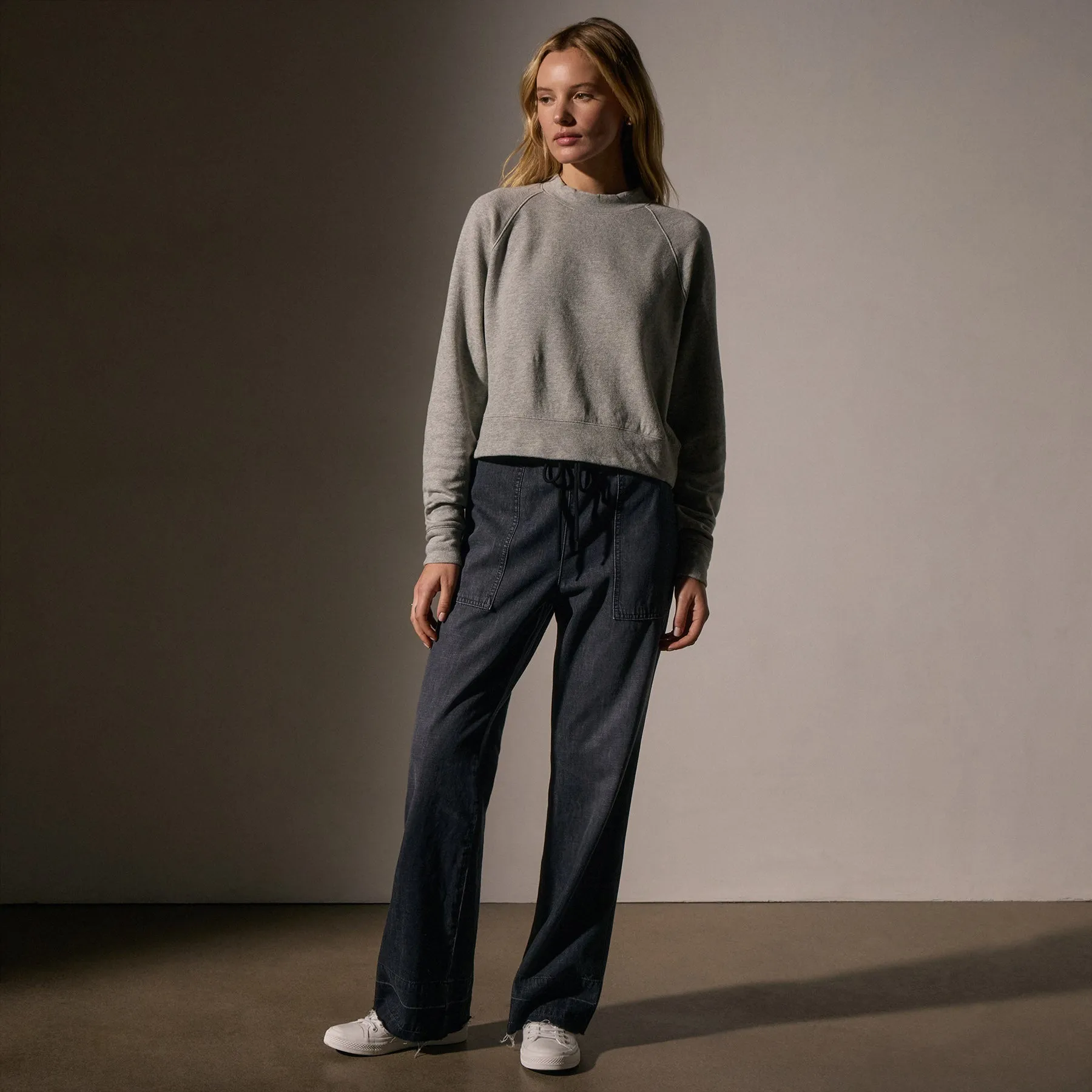 French Terry Cropped Mock Neck - Heather Grey sold by James Perse product image thumbnail 3