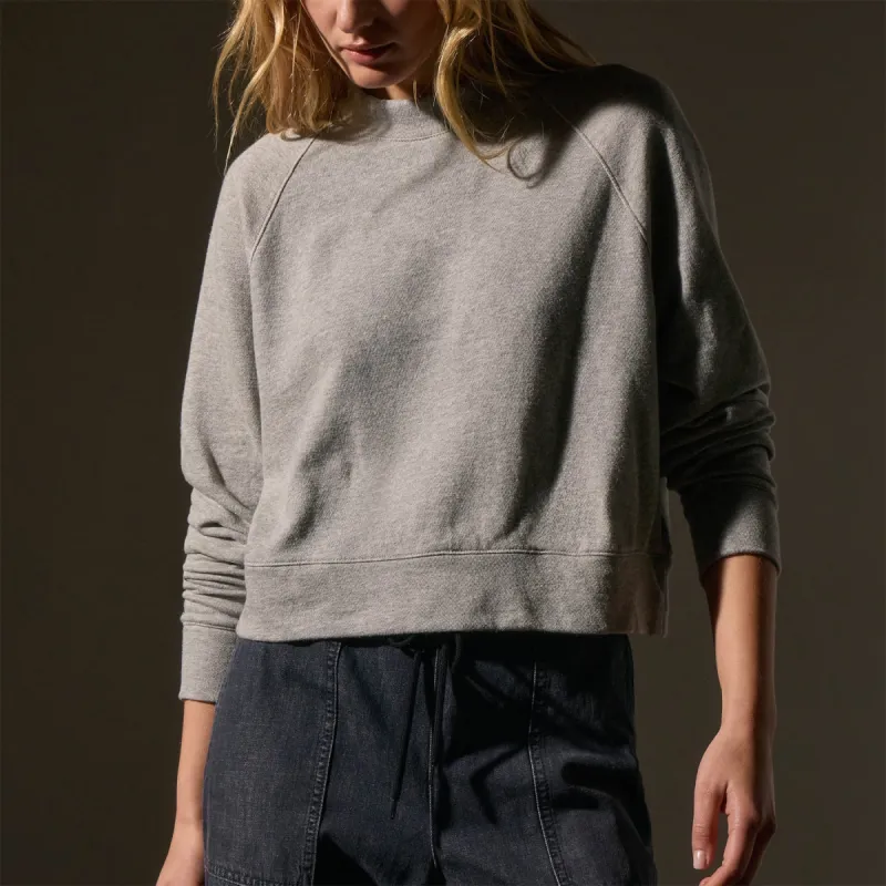 French Terry Cropped Mock Neck - Heather Grey sold by James Perse