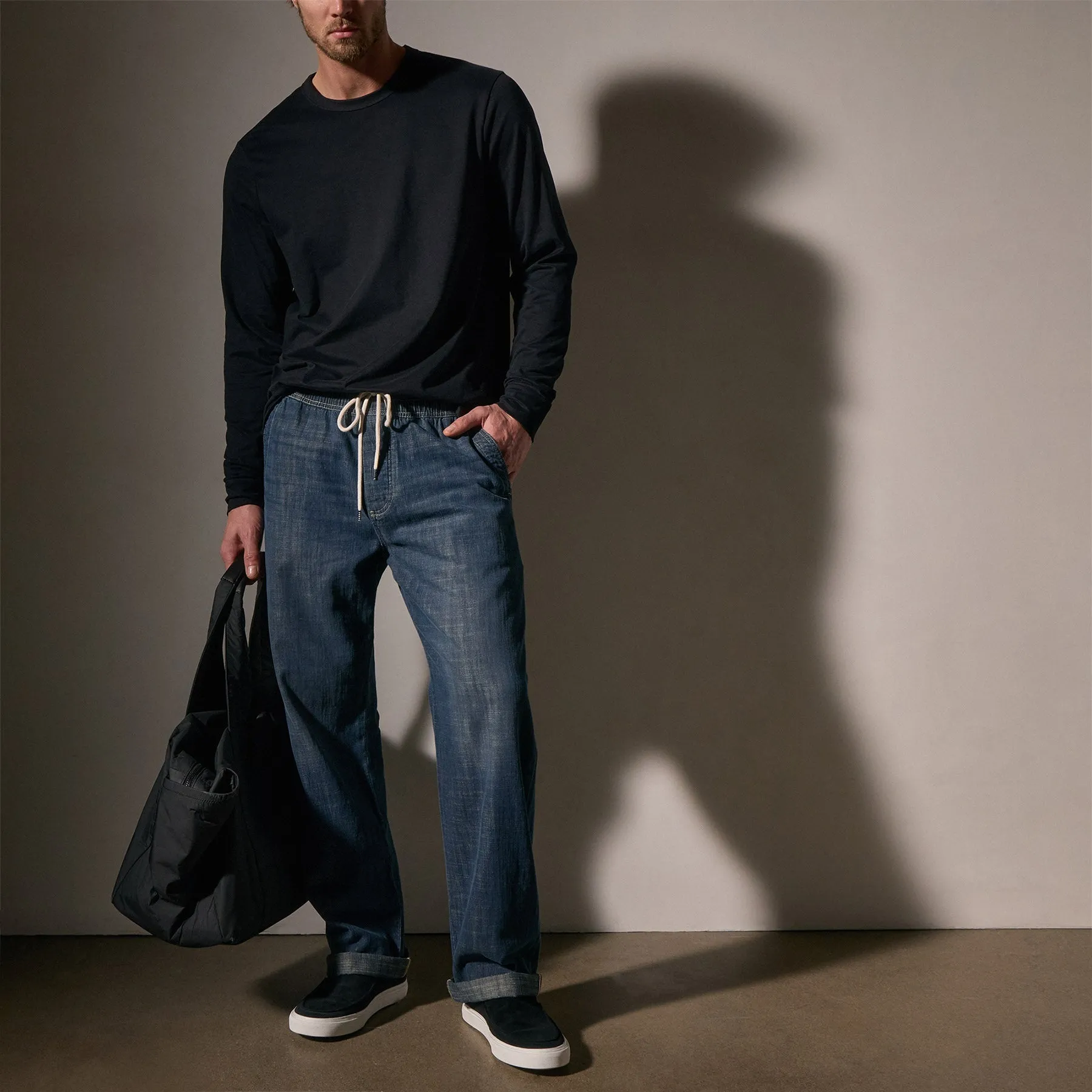 Selvedge Pull On Denim - Medium Wash sold by James Perse