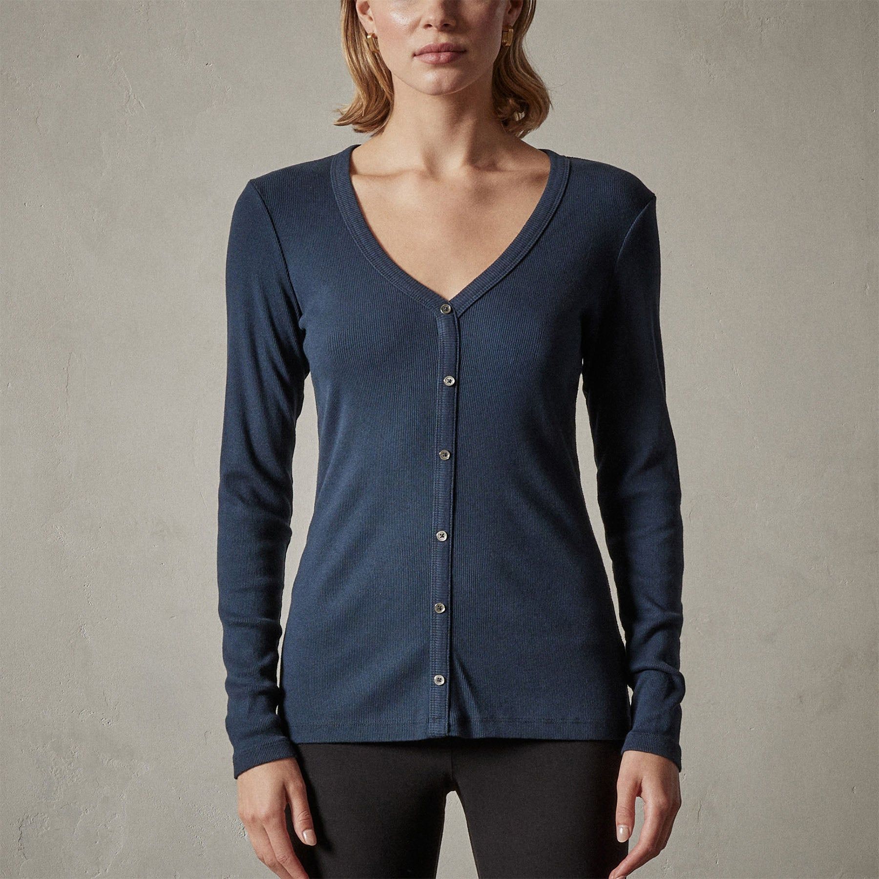 Button Front Top - Deep sold by James Perse