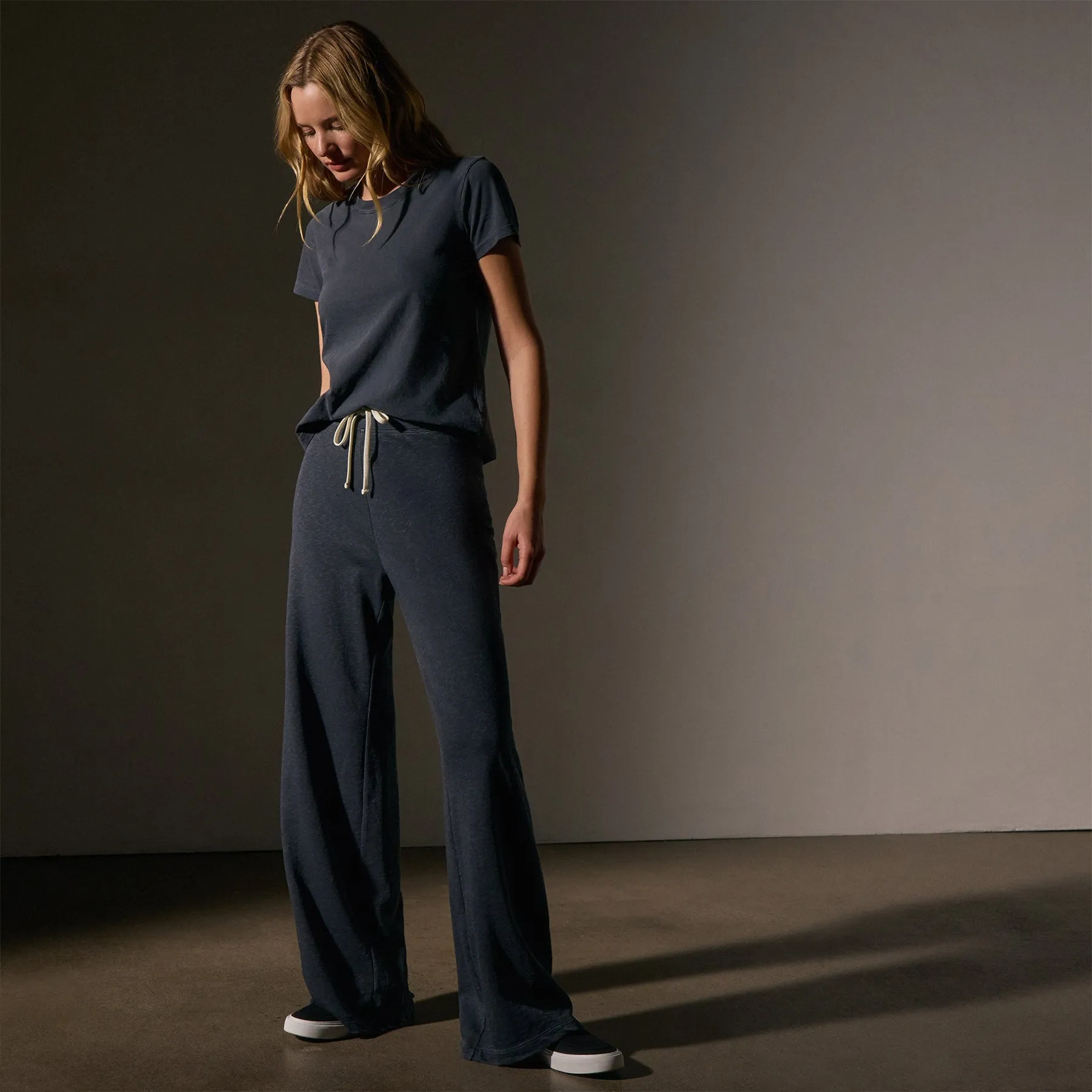 Wide Leg Sweatpant - Blue Noir Pigment sold by James Perse