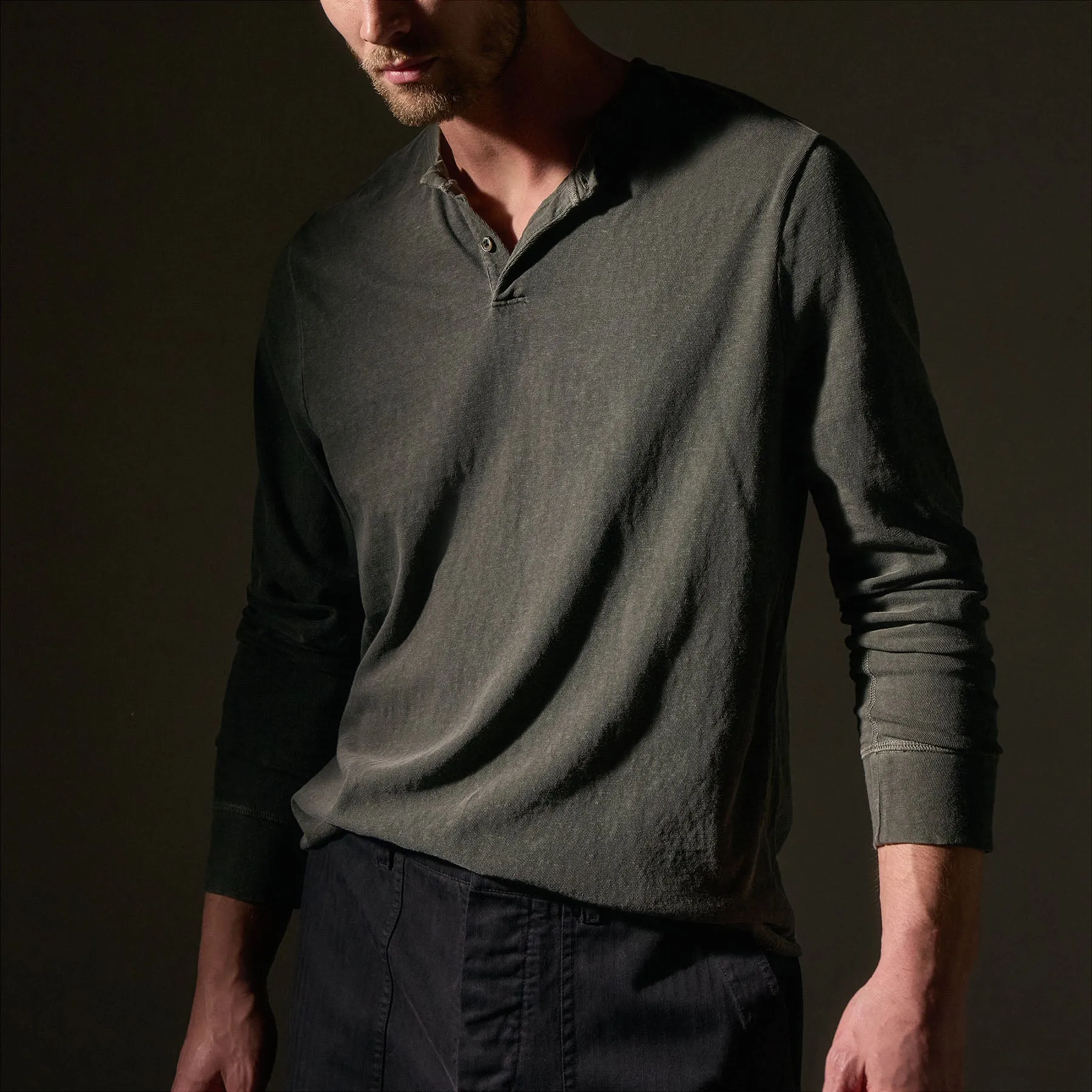 Slub Jersey Henley - Granite Pigment sold by James Perse product image thumbnail 2