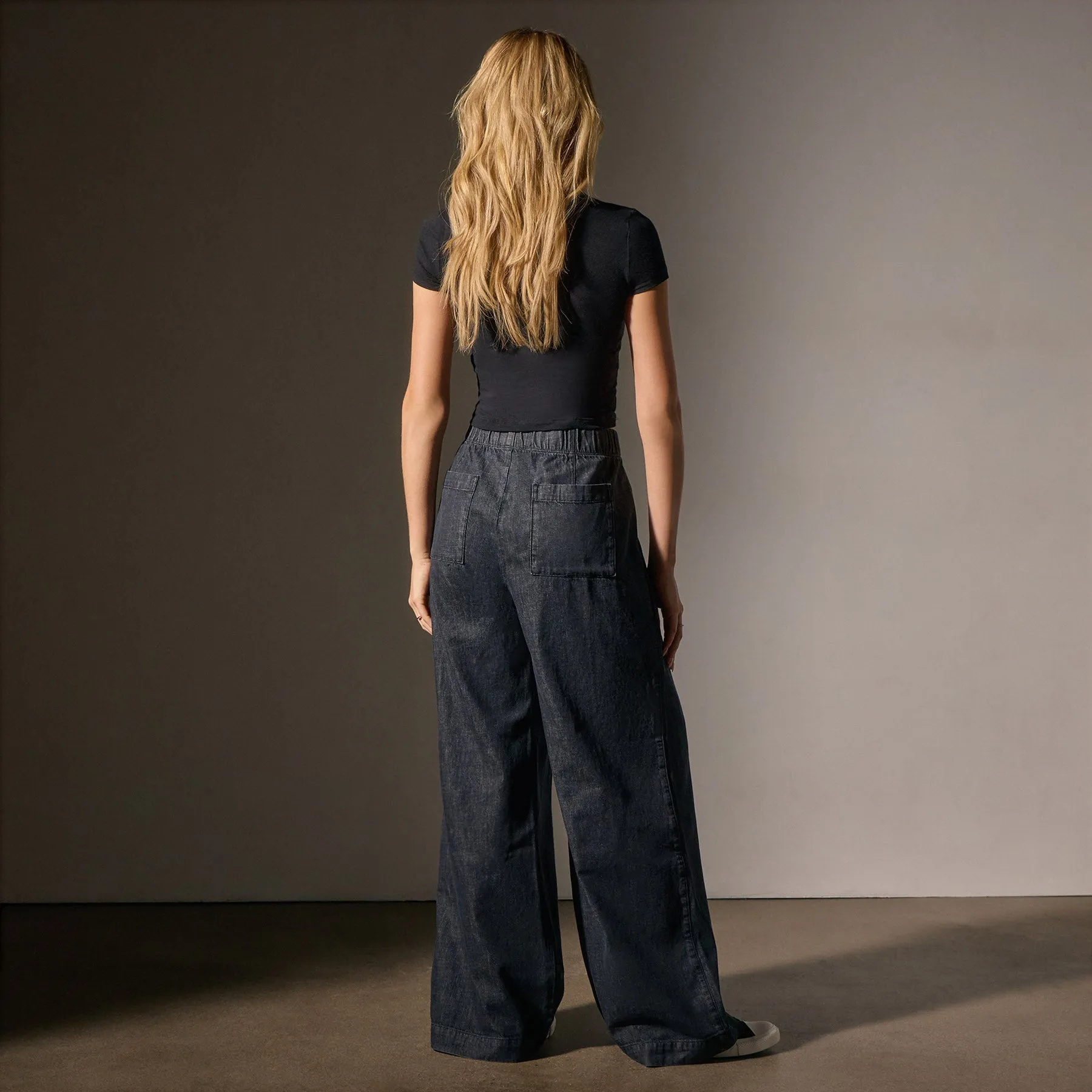 Pleated Denim Pant - Black Enzyme Wash sold by James Perse product image thumbnail 4
