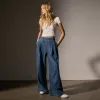 Pleated Denim Pant - Medium Wash sold by James Perse