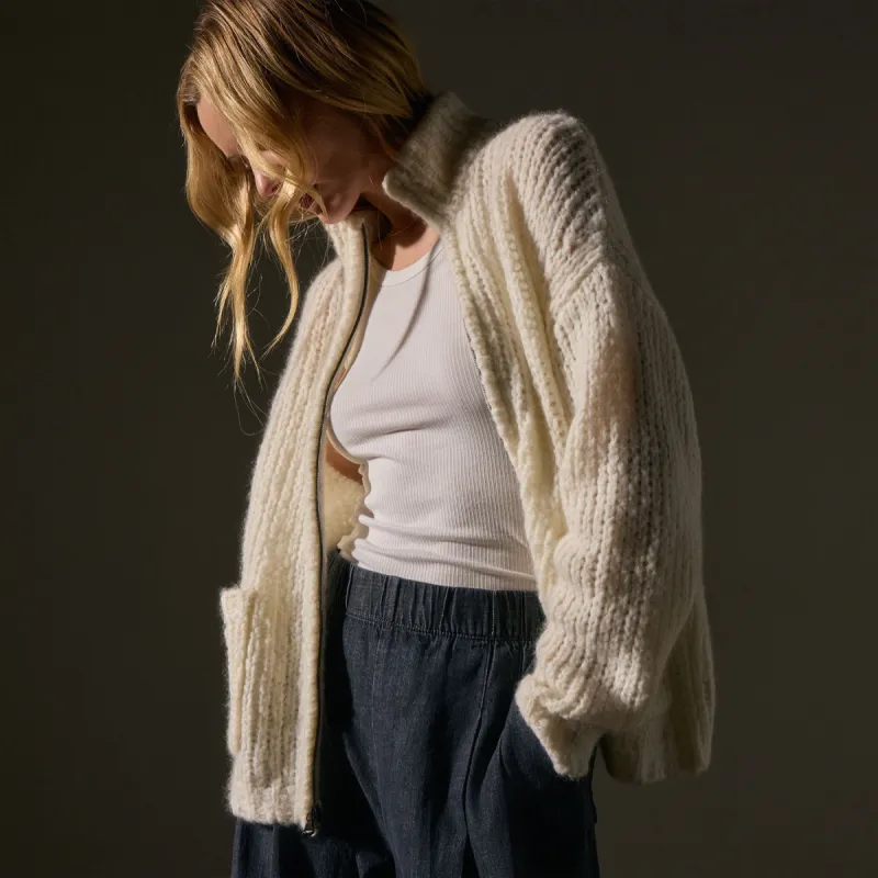 Cloud Knit Cardigan - Snow sold by James Perse