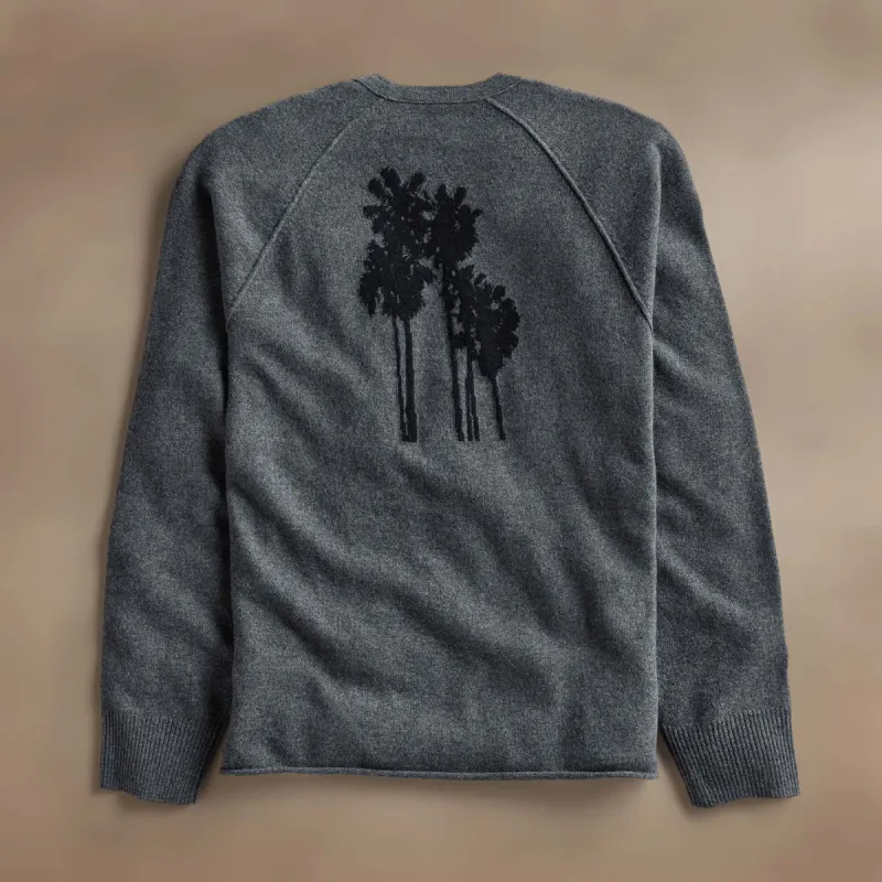 Palm Tree Cashmere Raglan - Flannel/Black sold by James Perse