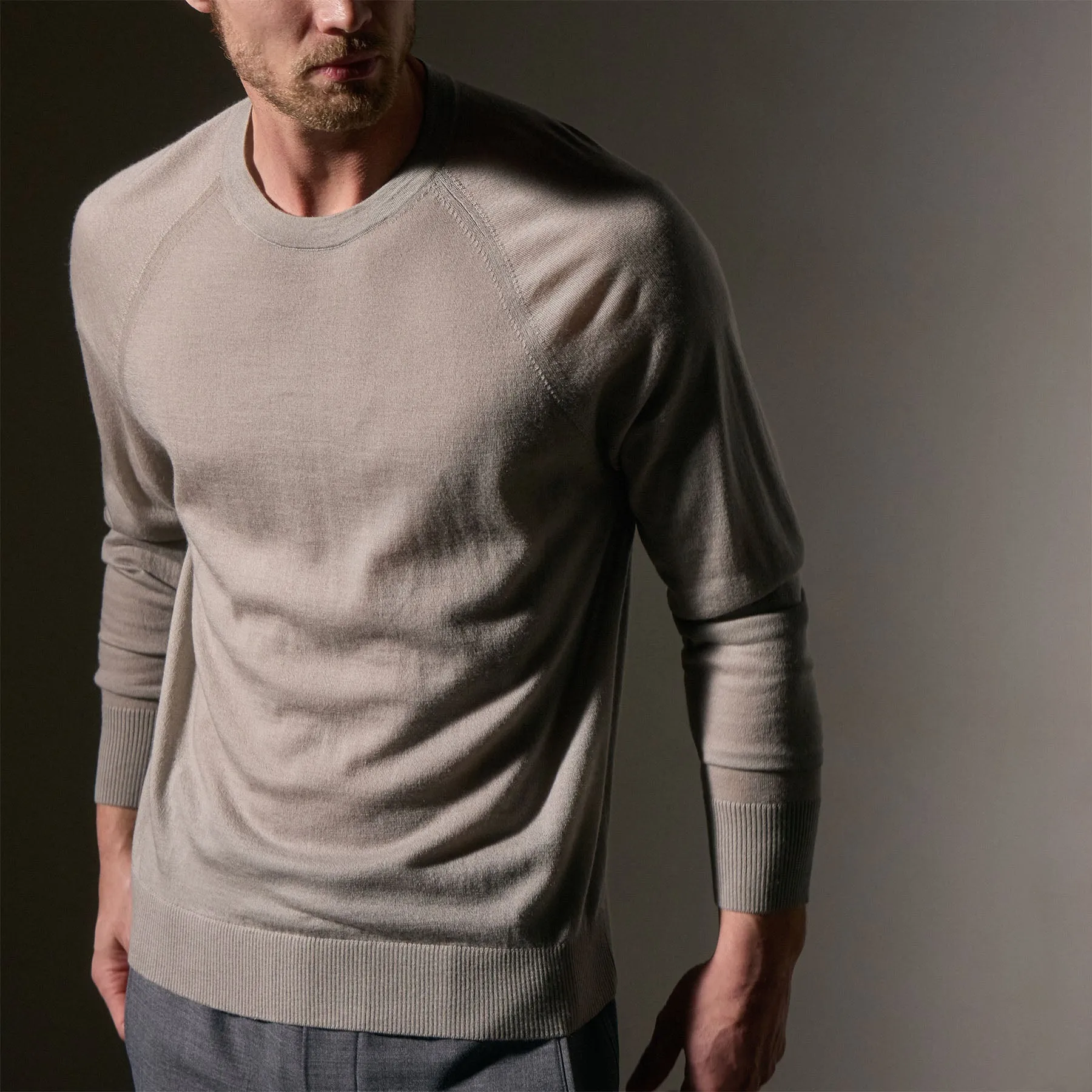 Ultra Fine Cashmere Crew - Concrete sold by James Perse product image thumbnail 2