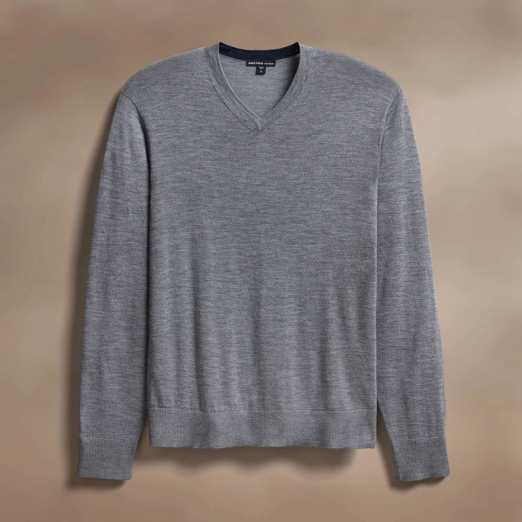 Ultra Fine Cashmere V Neck Sweater - Flannel sold by James Perse