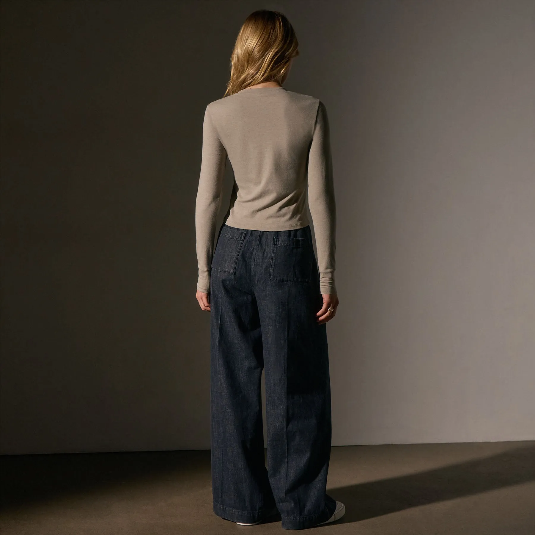 Long Sleeve Cropped Tee - Overcast sold by James Perse product image thumbnail 4