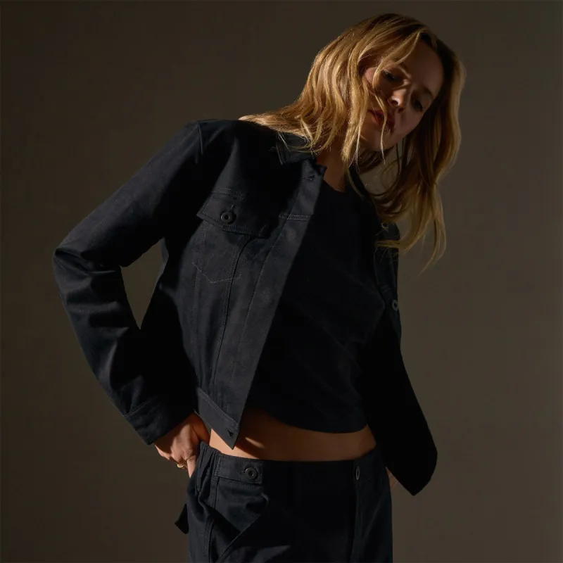 Cashmere Touch Cropped Jacket - Black sold by James Perse