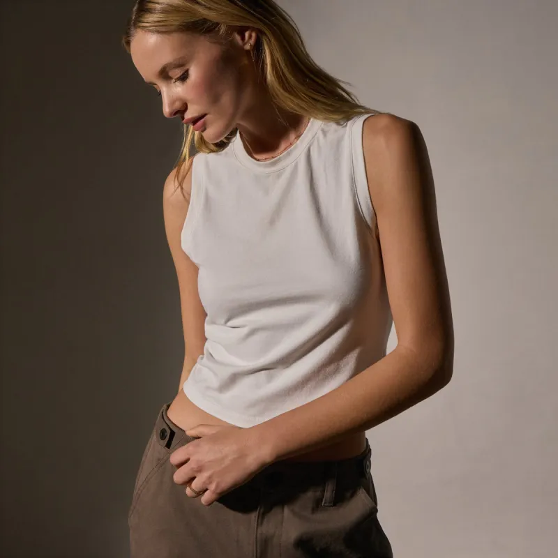 Cropped Shell Top - White sold by James Perse