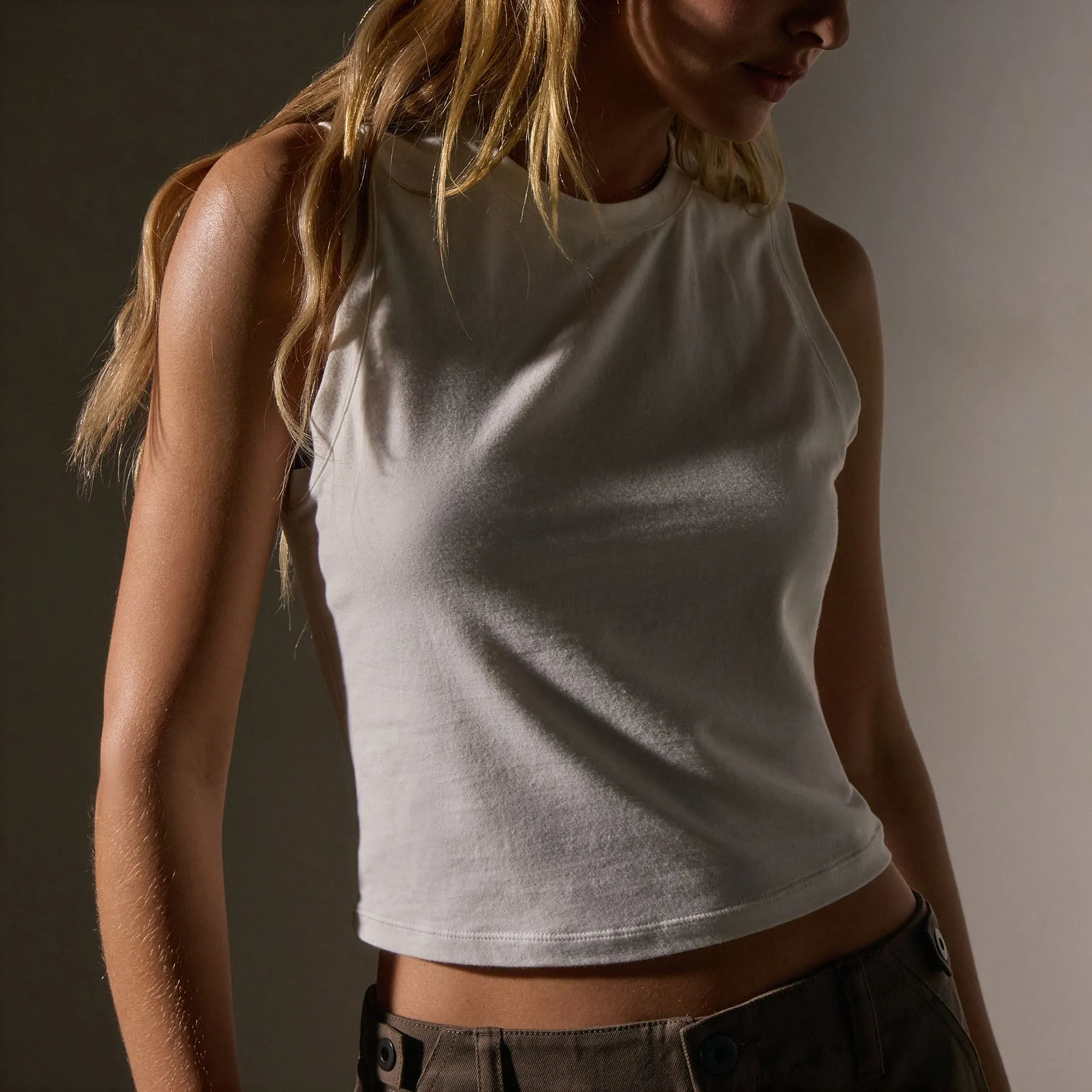 Cropped Shell Top - White sold by James Perse product image thumbnail 2