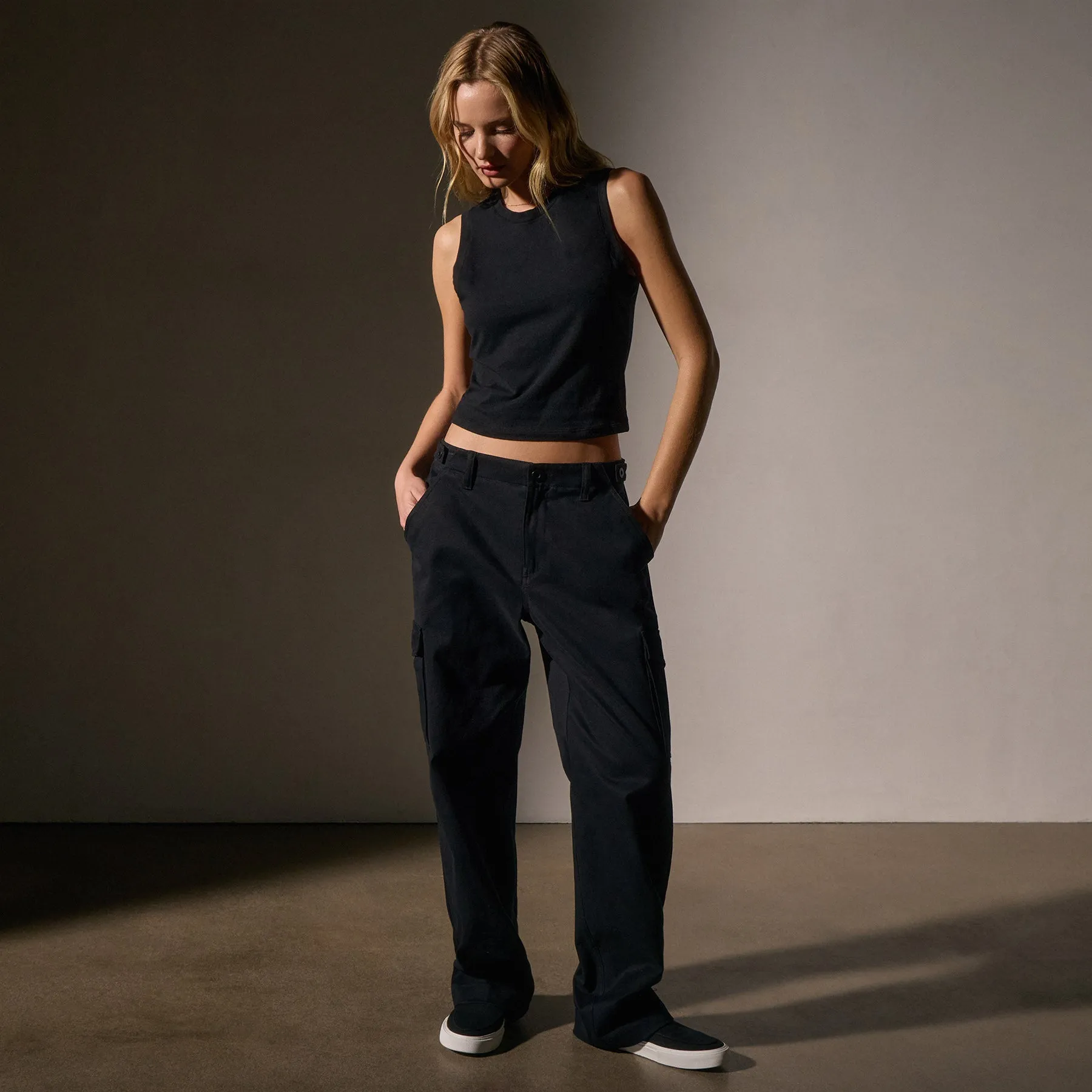 Cropped Shell Top - Black sold by James Perse product image thumbnail 3