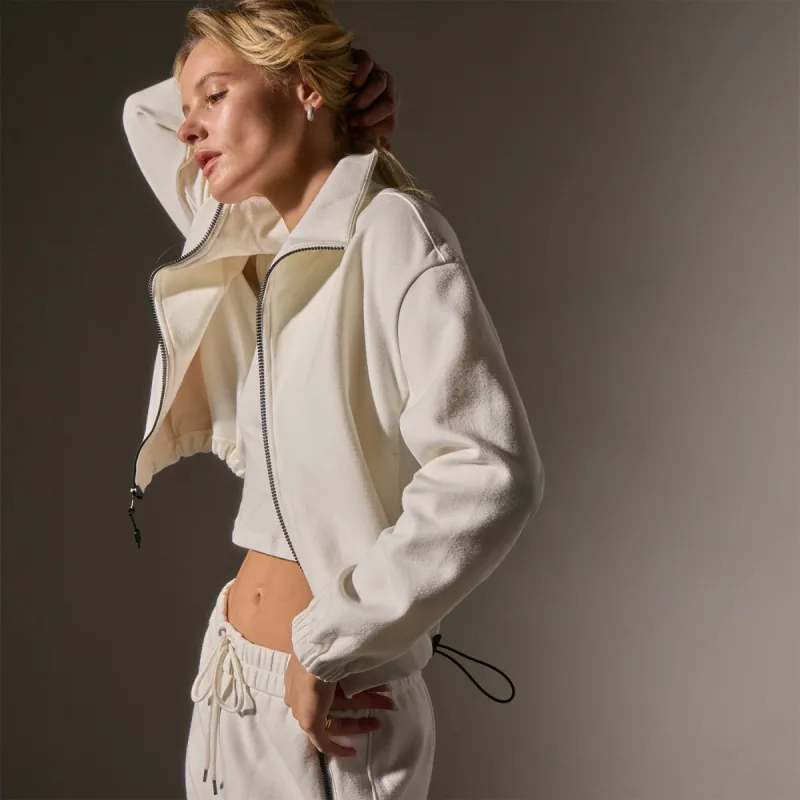 Matte Scuba Full Zip - Ivory sold by James Perse