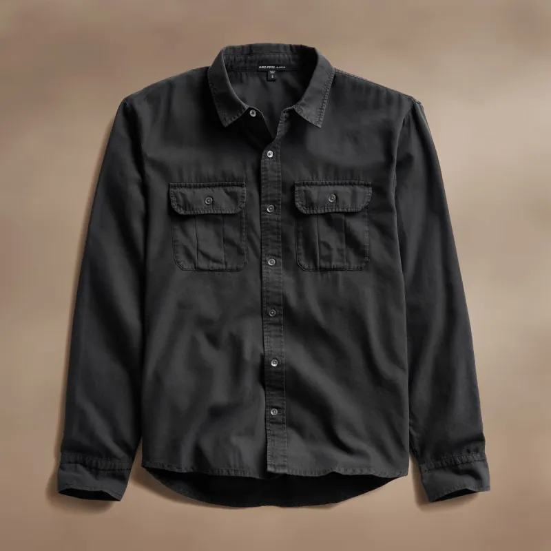 Cotton Wool Utility Shirt - Magma Pigment sold by James Perse