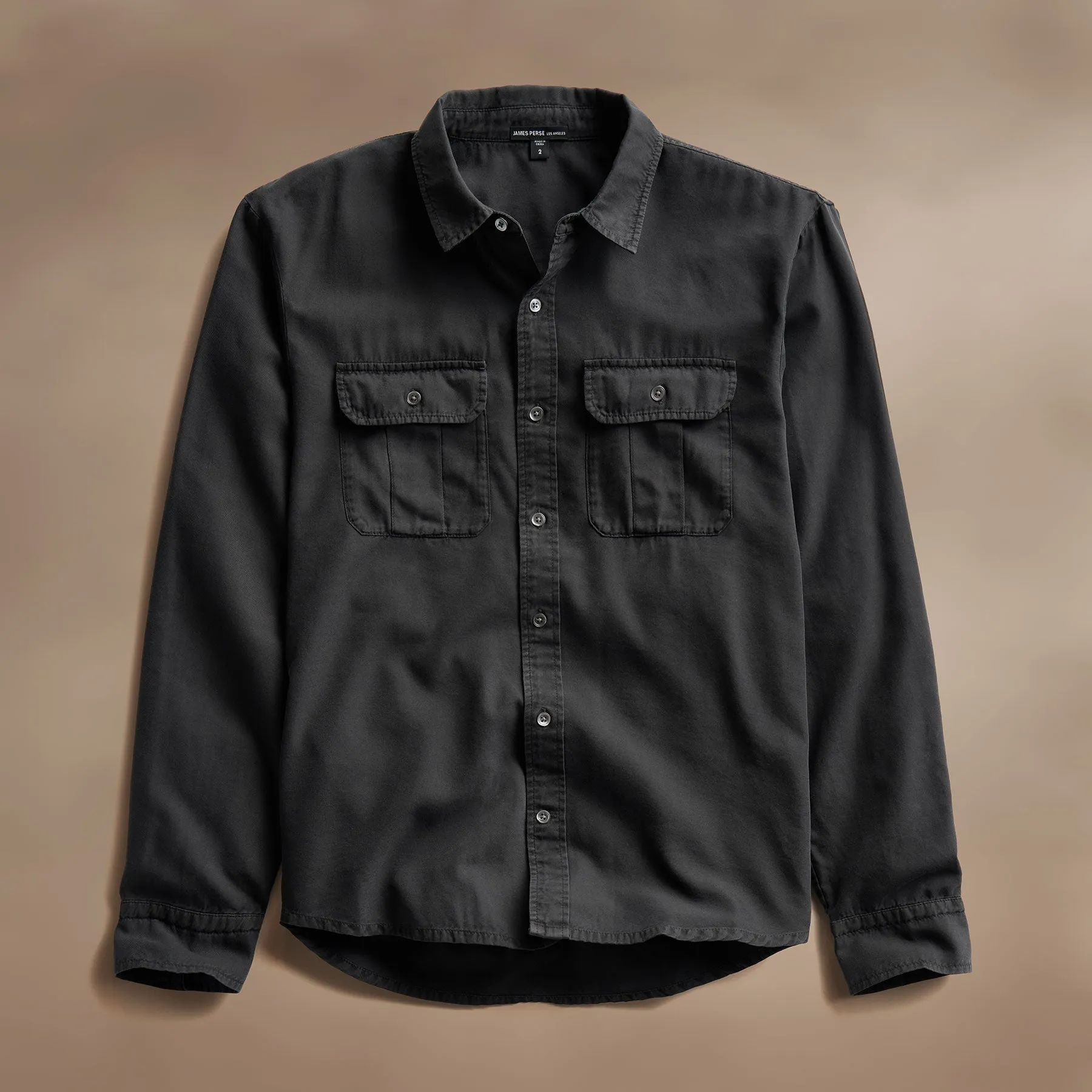 Cotton Wool Utility Shirt - Magma Pigment sold by James Perse