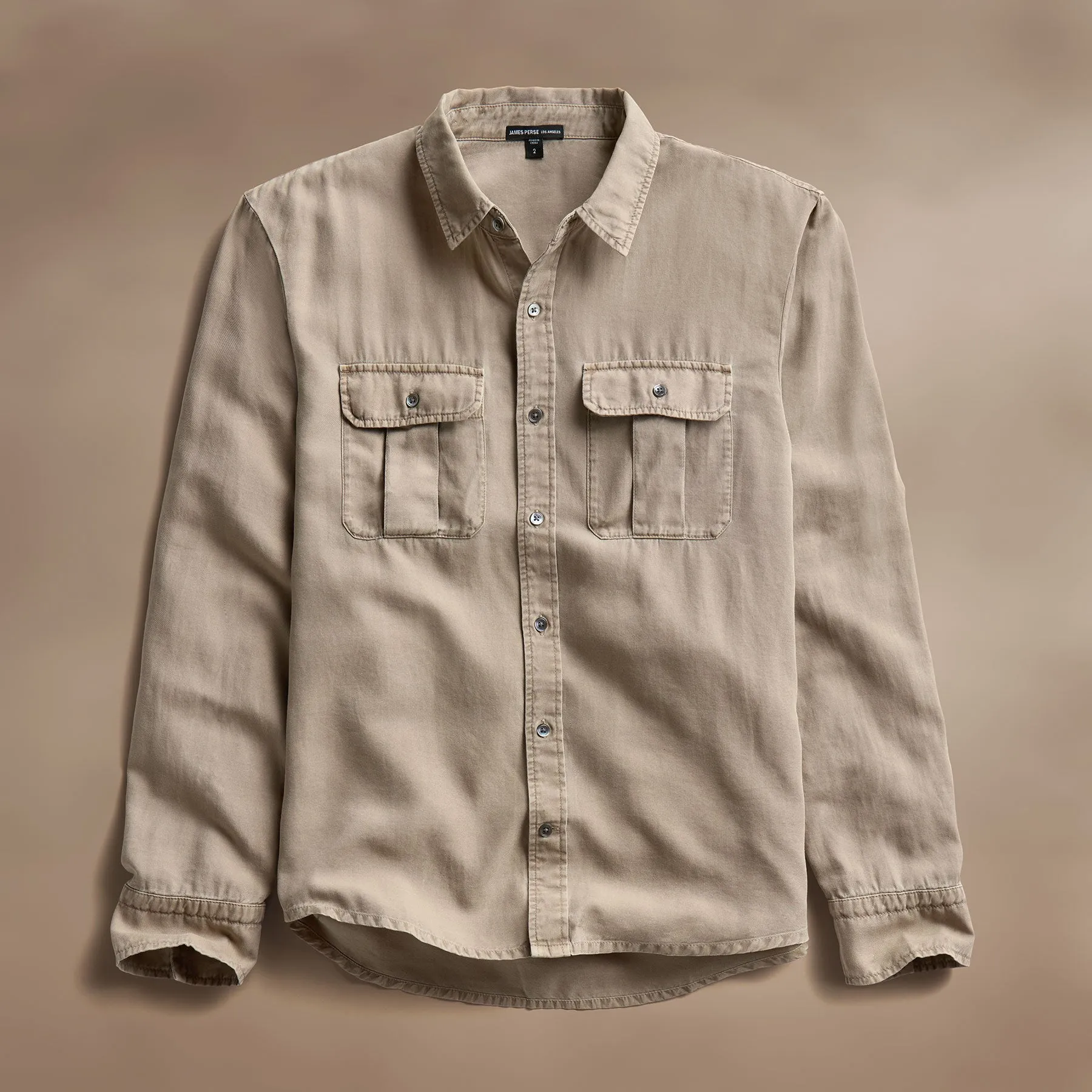 Cotton Wool Utility Shirt - Overcast Pigment sold by James Perse