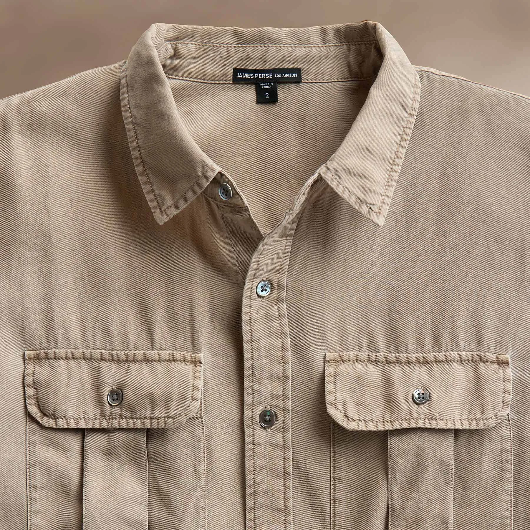 Cotton Wool Utility Shirt - Overcast Pigment sold by James Perse product image thumbnail 3