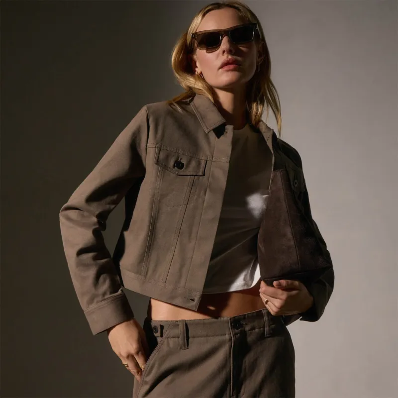 Cashmere Touch Jacket - Mushroom sold by James Perse