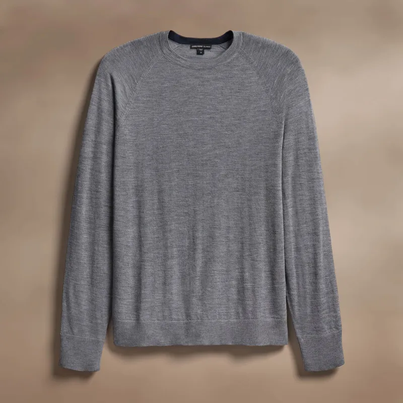 Ultrafine Cashmere Crew - Flannel sold by James Perse