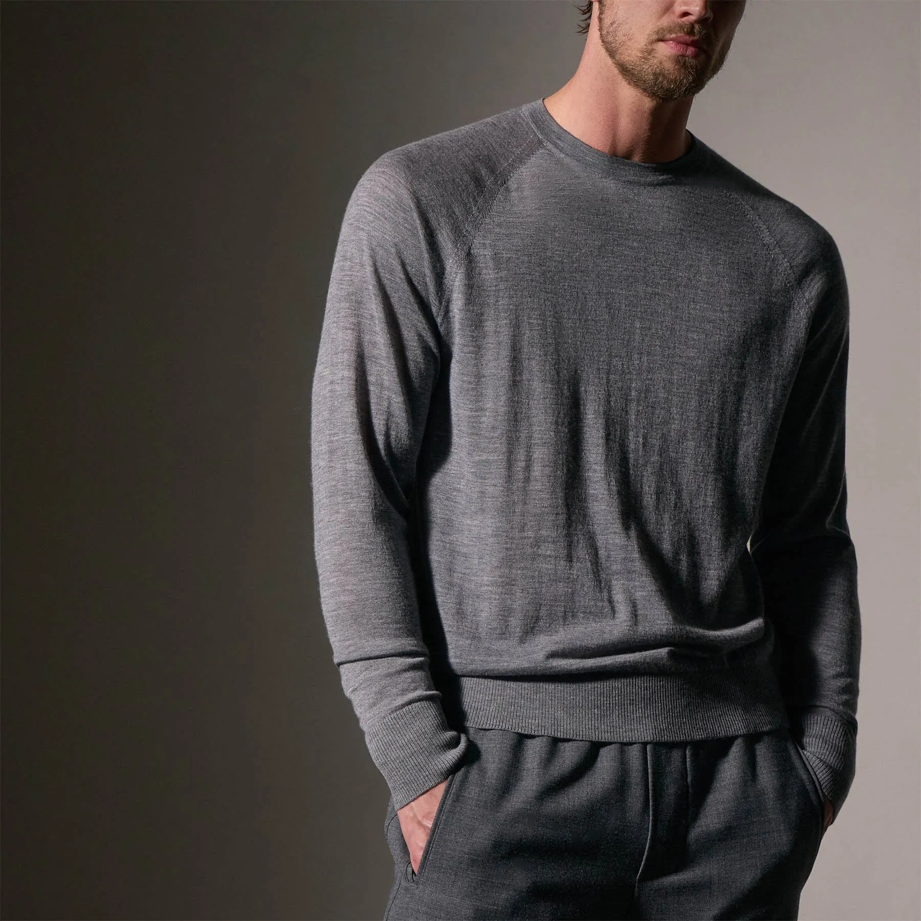 Ultrafine Cashmere Crew - Flannel sold by James Perse product image thumbnail 2