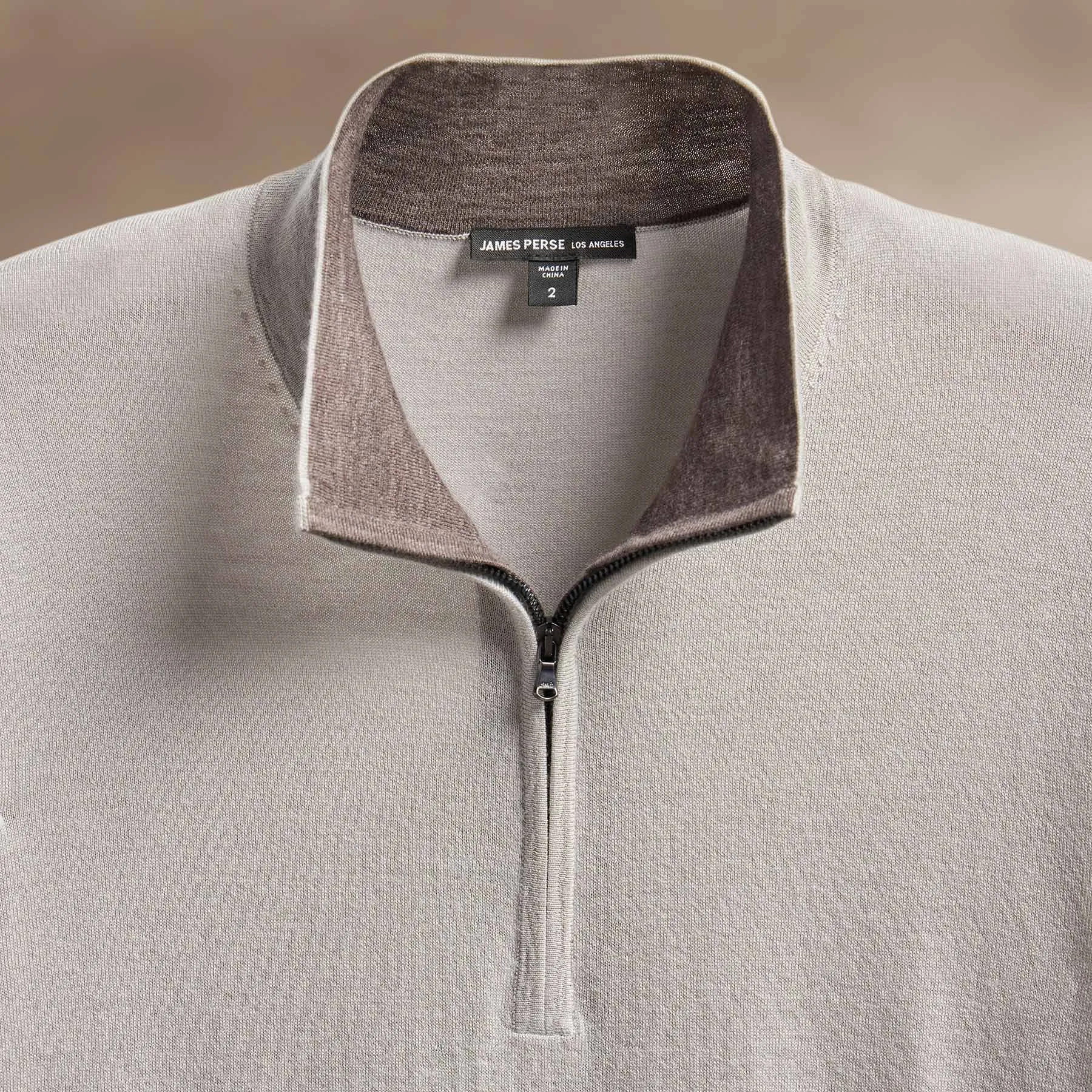 Ultrafine Cashmere Half Zip - Concrete sold by James Perse product image thumbnail 3