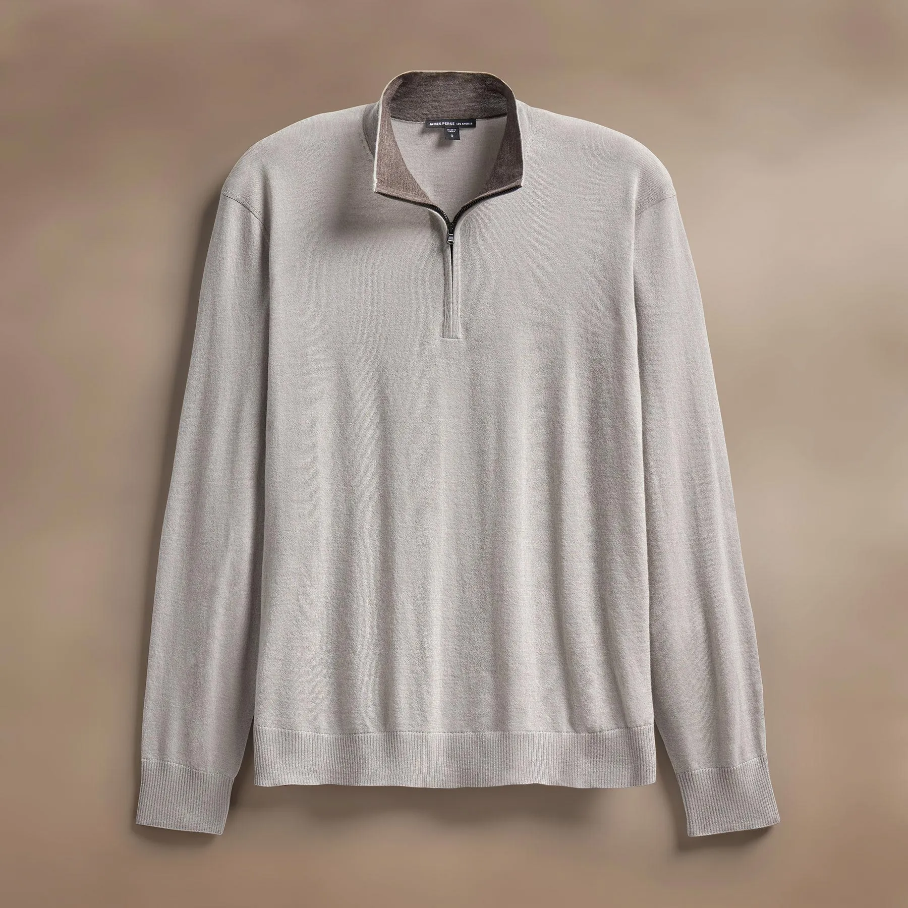 Ultrafine Cashmere Half Zip - Concrete sold by James Perse