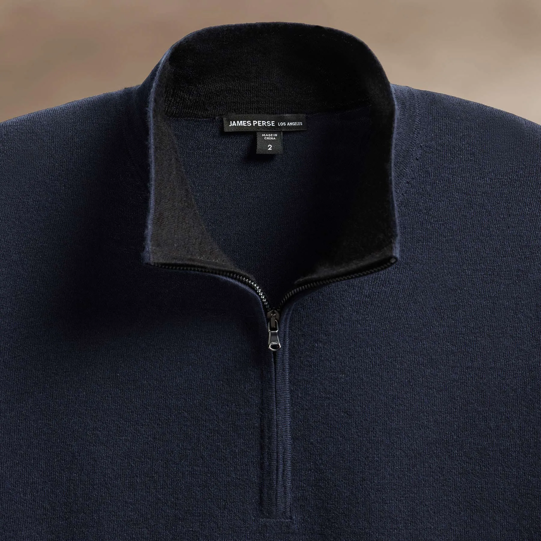 Ultrafine Cashmere Half Zip - Dark Navy sold by James Perse product image thumbnail 3