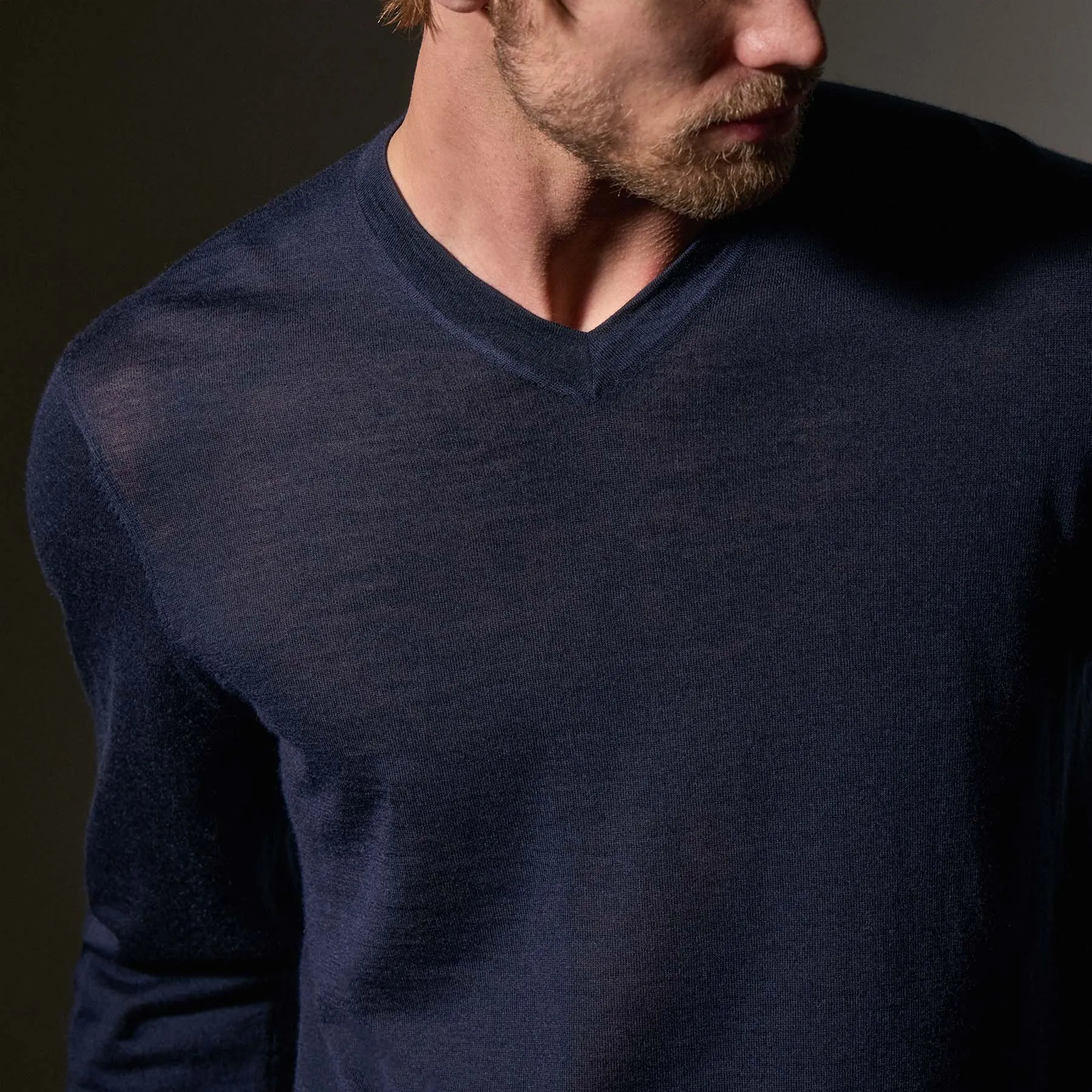 Ultrafine Cashmere V Neck Sweater - Dark Navy sold by James Perse product image thumbnail 2