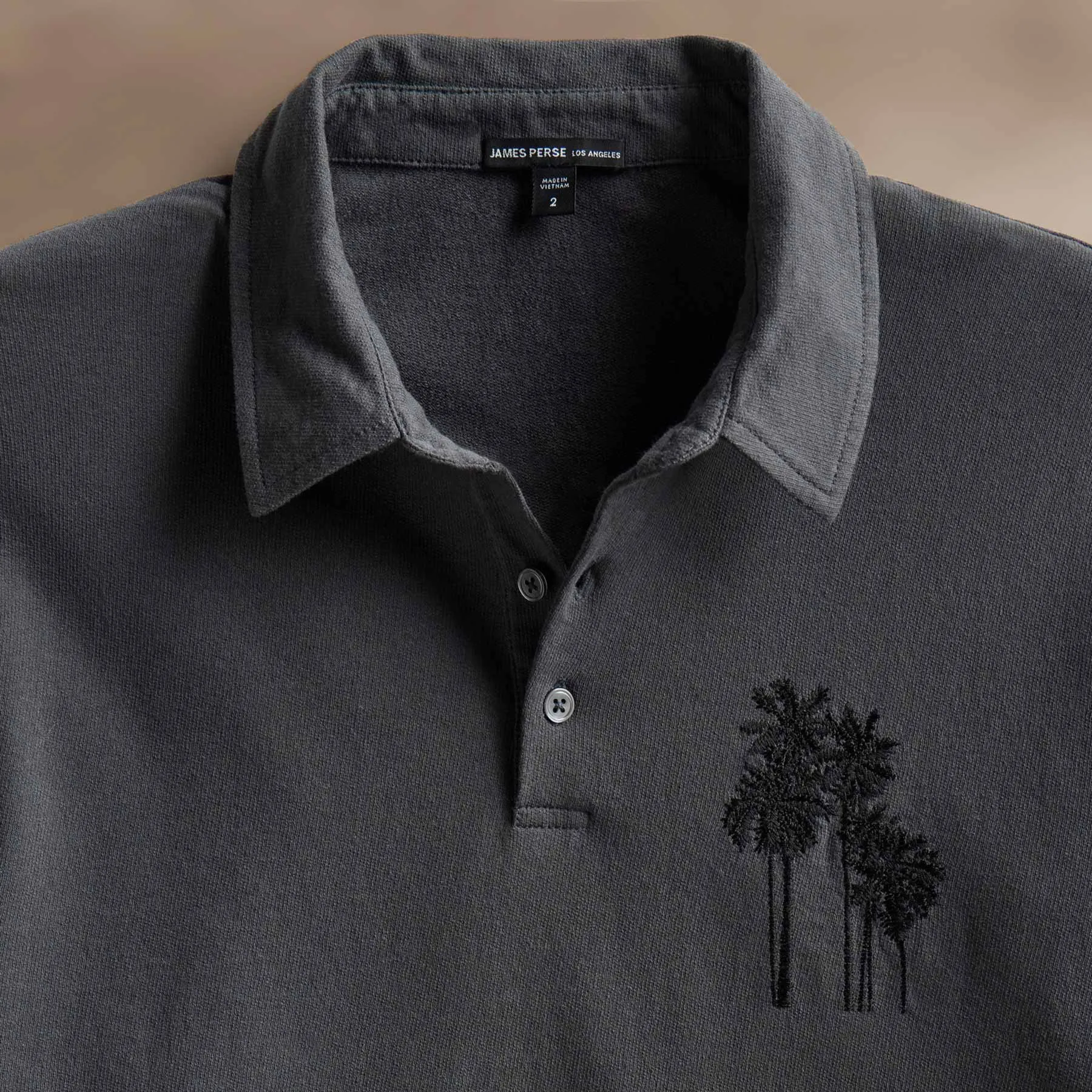 Palm Tree Embroidered Polo - Magma/Black sold by James Perse product image thumbnail 3