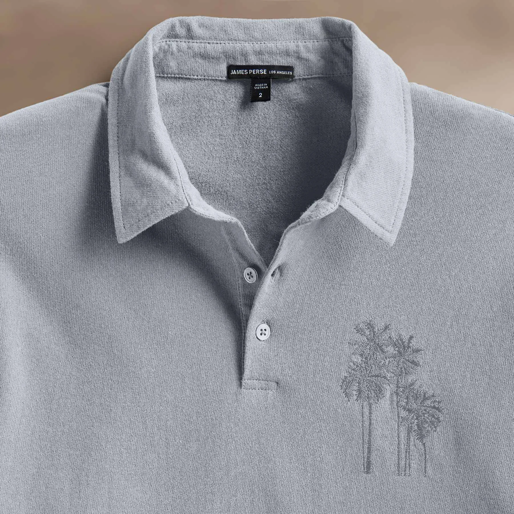 Palm Tree Embroidered Polo - Grey Sky/Magma sold by James Perse product image thumbnail 2