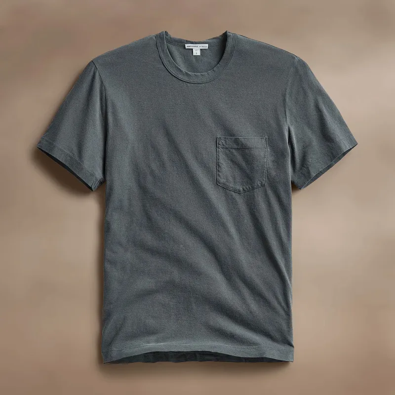 Lightweight Jersey Pocket Tee - Asphalt Pigment sold by James Perse