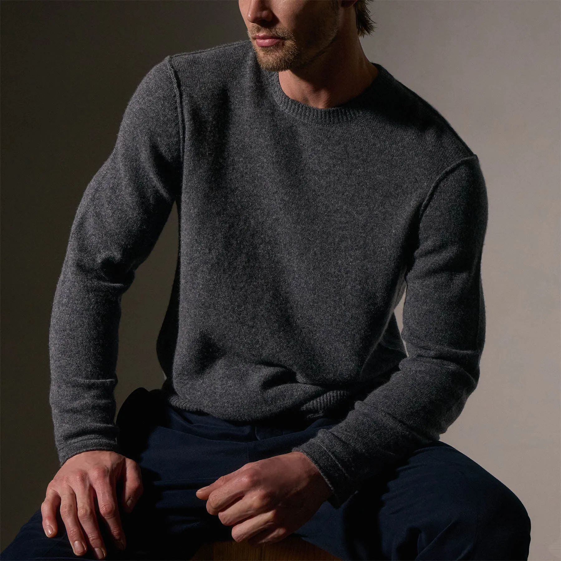 Soft Featherweight Cashmere Crew - Flannel sold by James Perse product image thumbnail 2