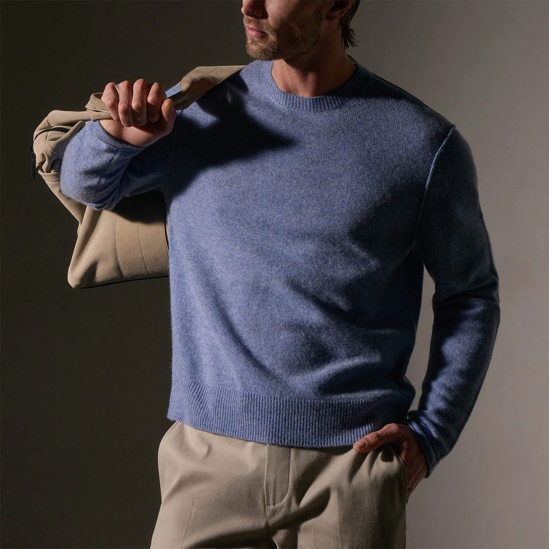 Soft Featherweight Cashmere Crew - Blue Sky sold by James Perse product image thumbnail 2