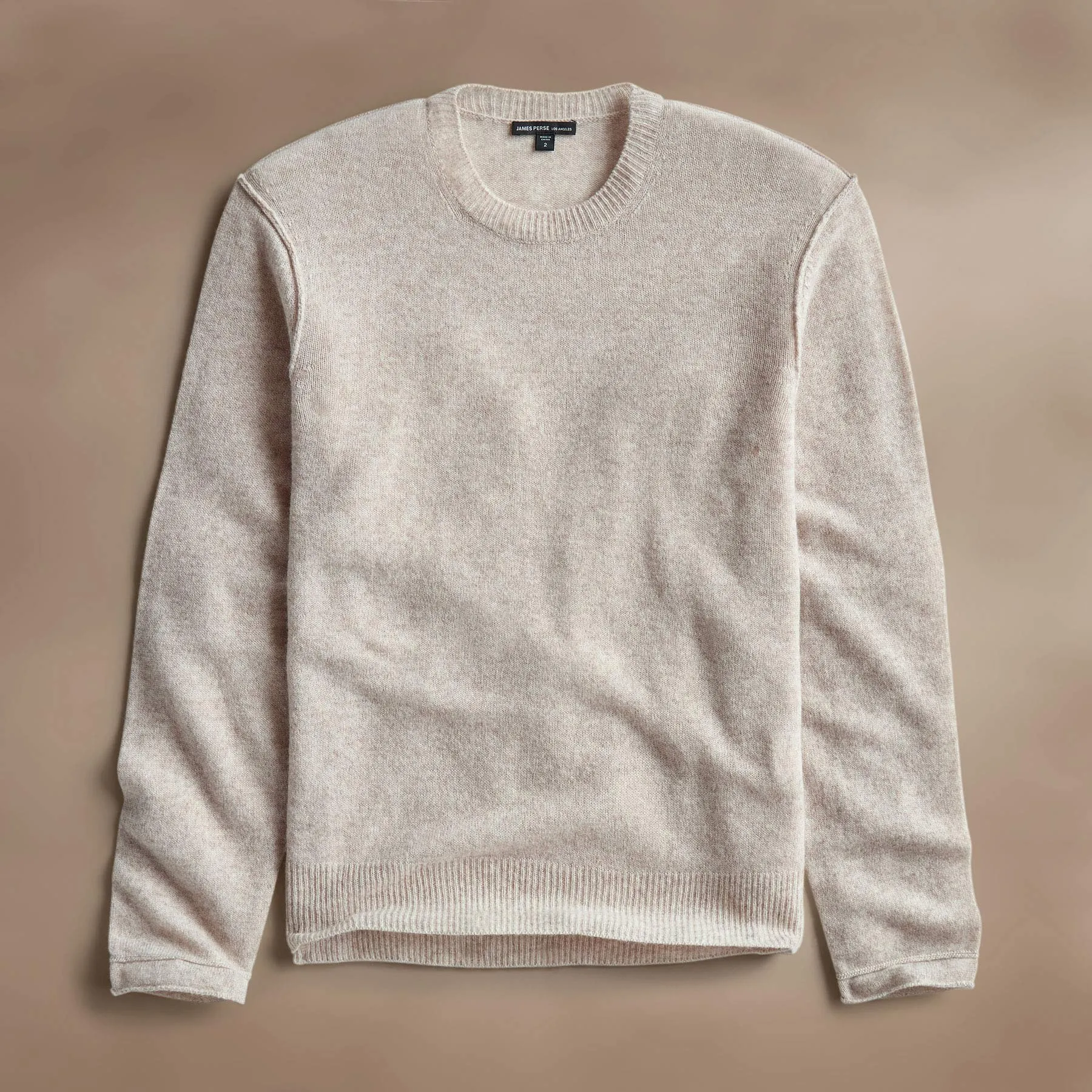 Soft Featherweight Cashmere Crew - Light Beige sold by James Perse