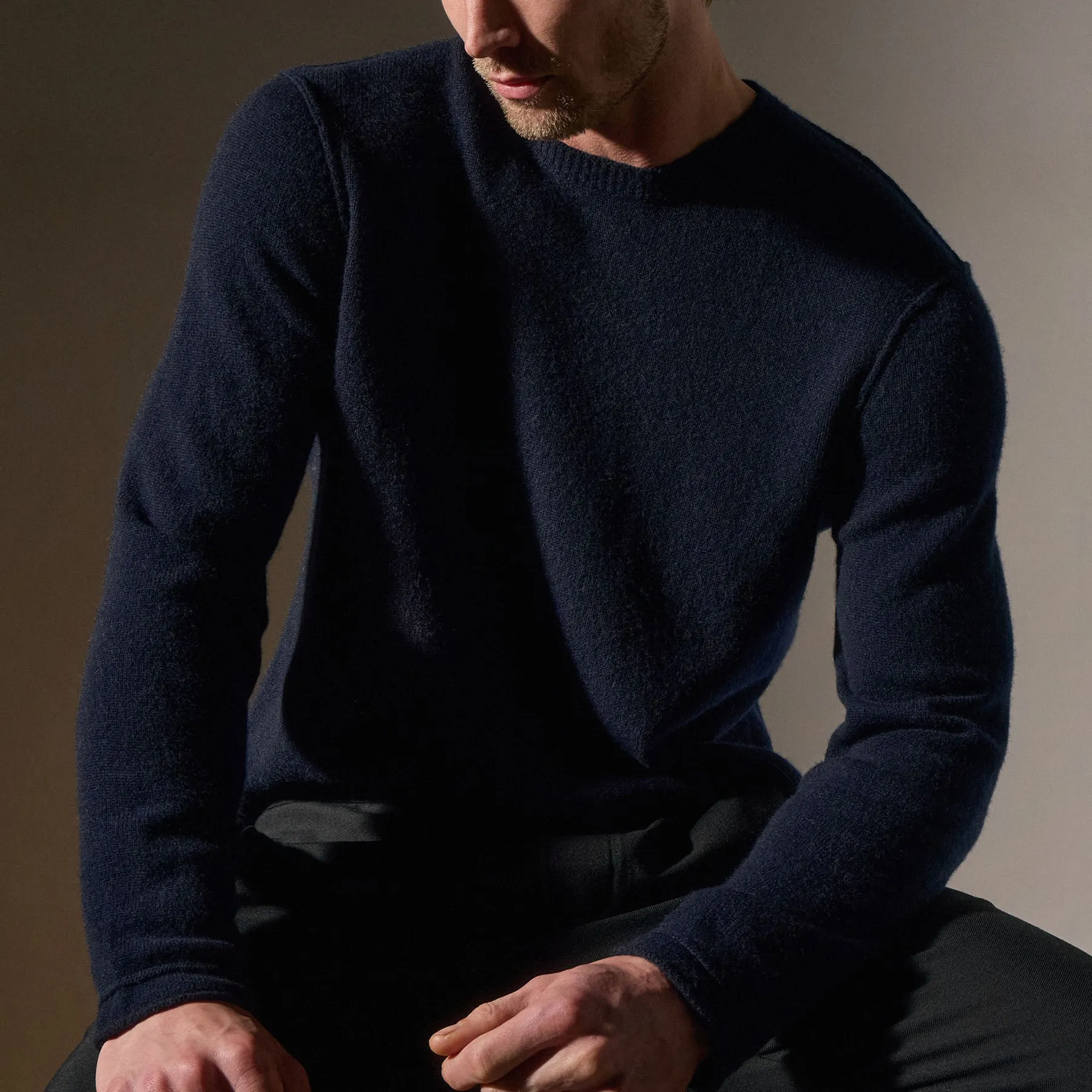 Soft Featherweight Cashmere Crew - Navy sold by James Perse product image thumbnail 2