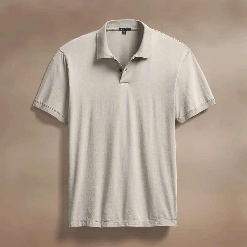 Luxe Lotus Jersey Polo - Salt sold by James Perse
