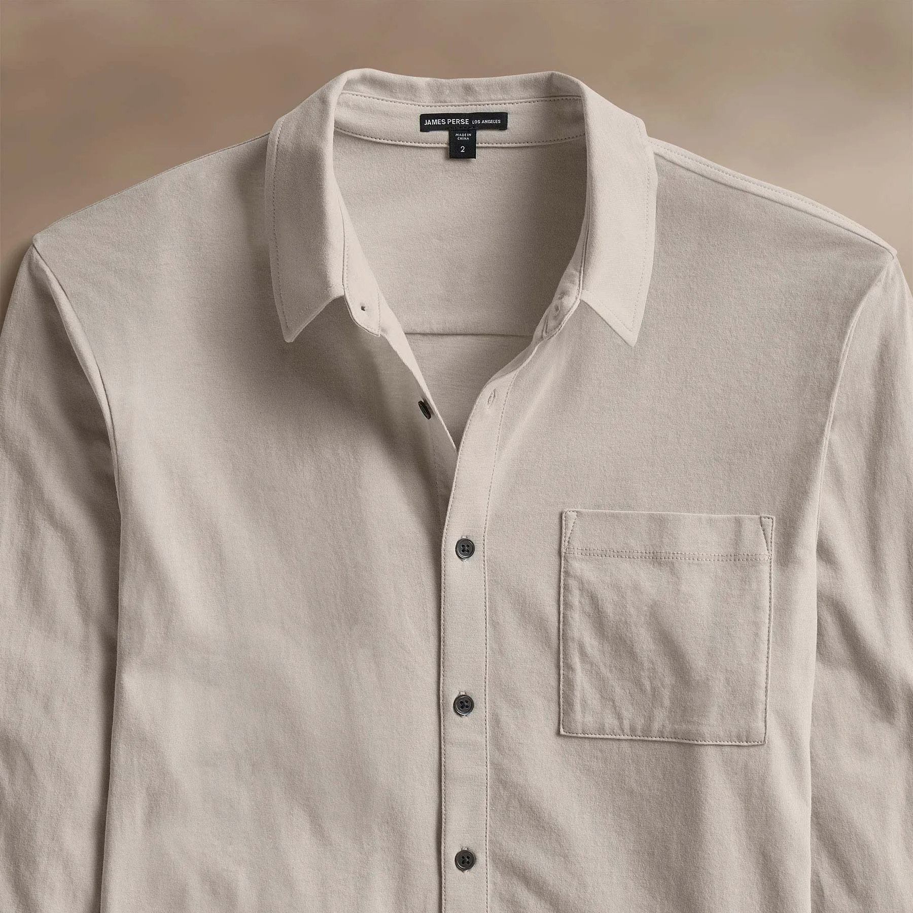 Clean Finish Jersey Shirt - Salt sold by James Perse product image thumbnail 2