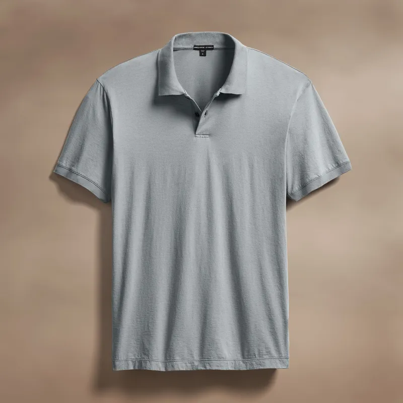Luxe Lotus Jersey Polo - Grey Sky sold by James Perse