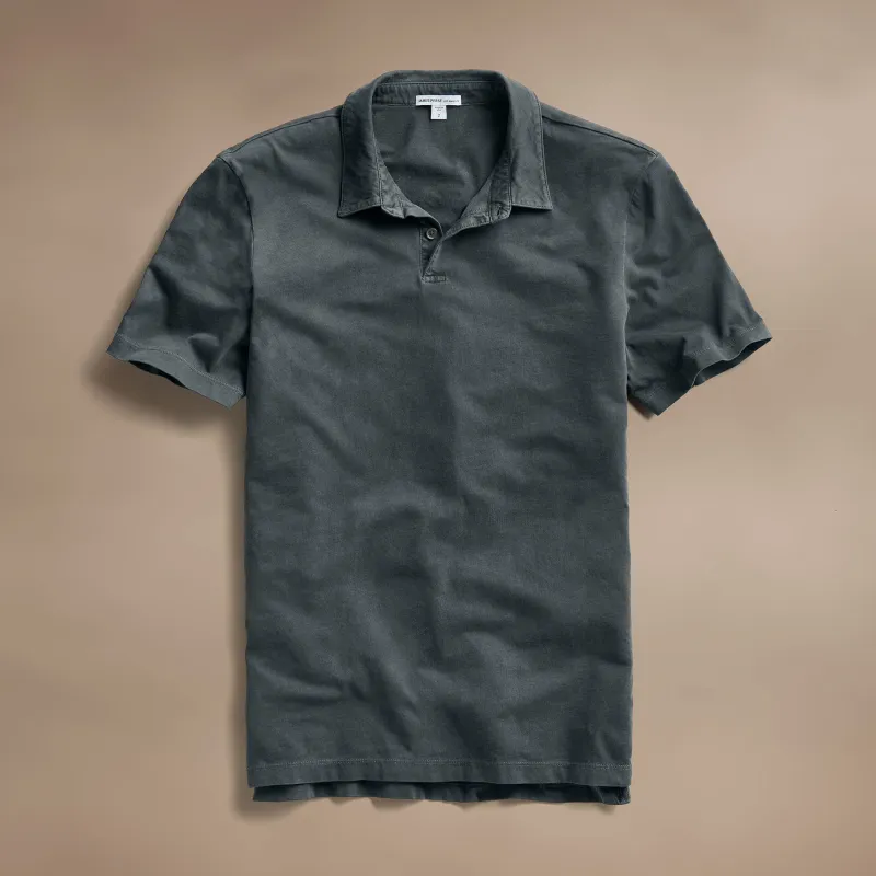 Sueded Jersey Polo - Asphalt Pigment sold by James Perse