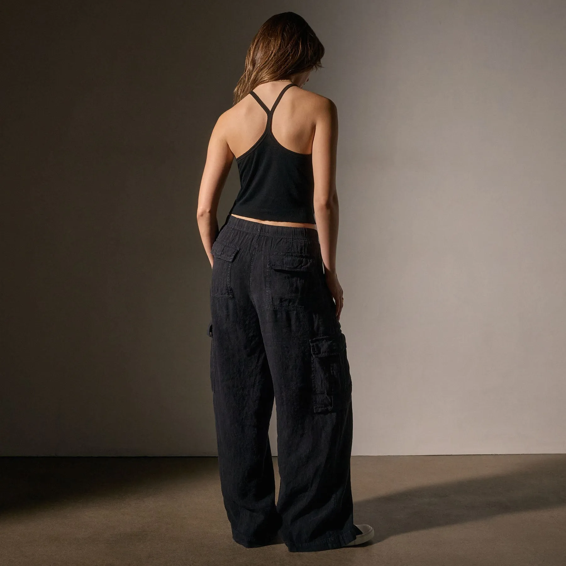 Cotton Cashmere Ribbed Racer Back Tank - Black sold by James Perse product image thumbnail 5