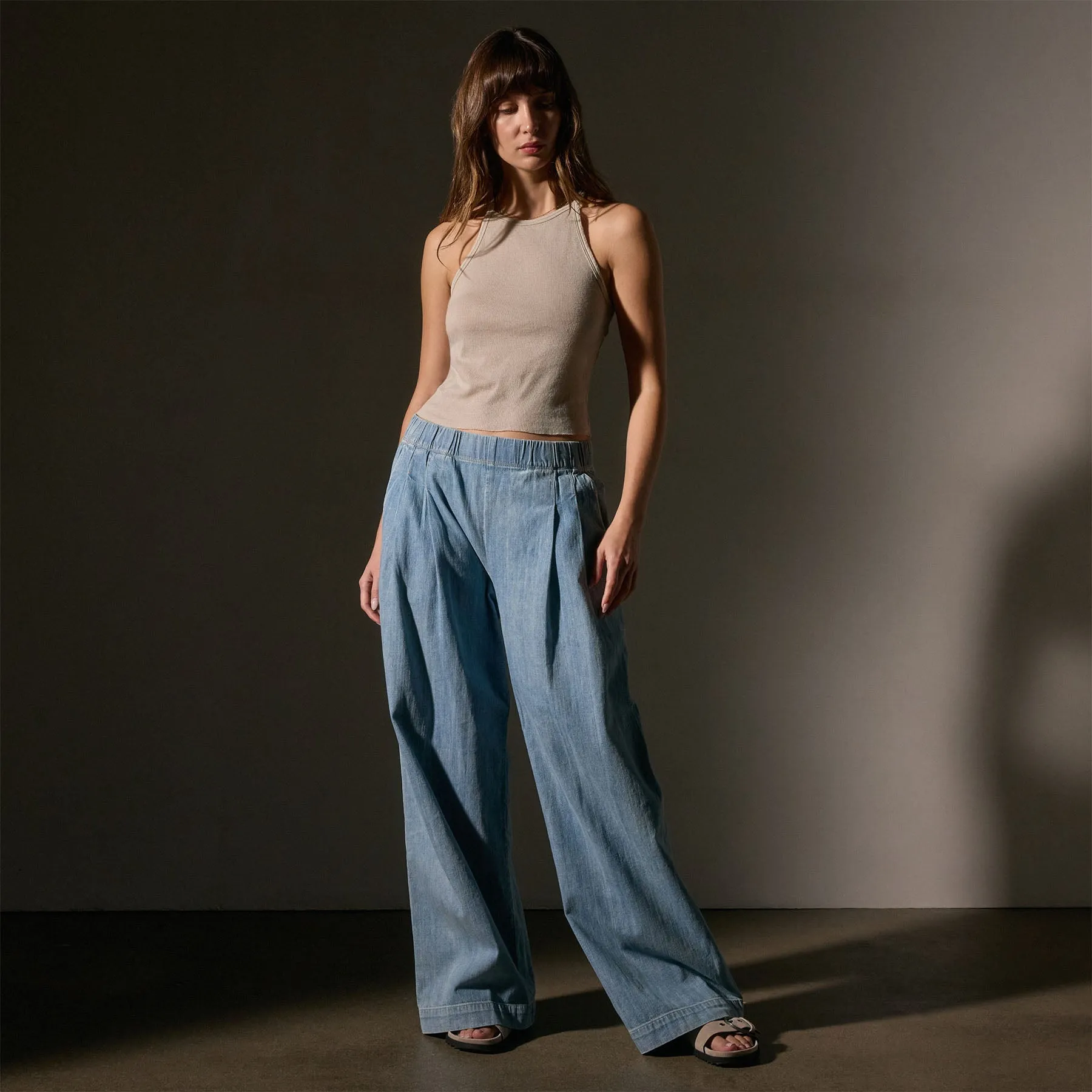 Cotton Cashmere Ribbed Racer Back Tank - Salt sold by James Perse product image thumbnail 4