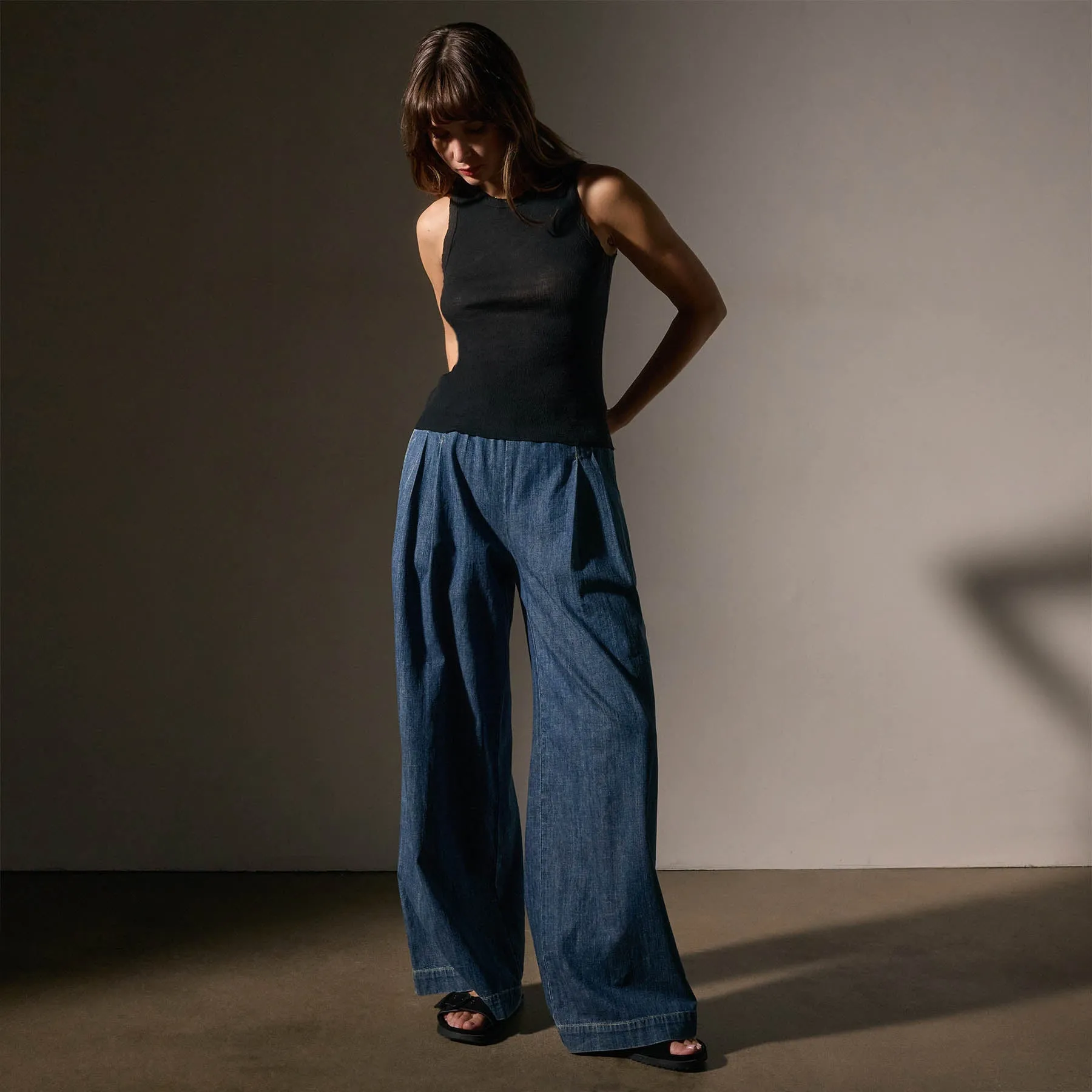 Cotton Cashmere Rib Shell Top - Black sold by James Perse product image thumbnail 3