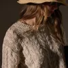 Cotton Linen Chunky Cable Knit Sweater - Natural sold by James Perse