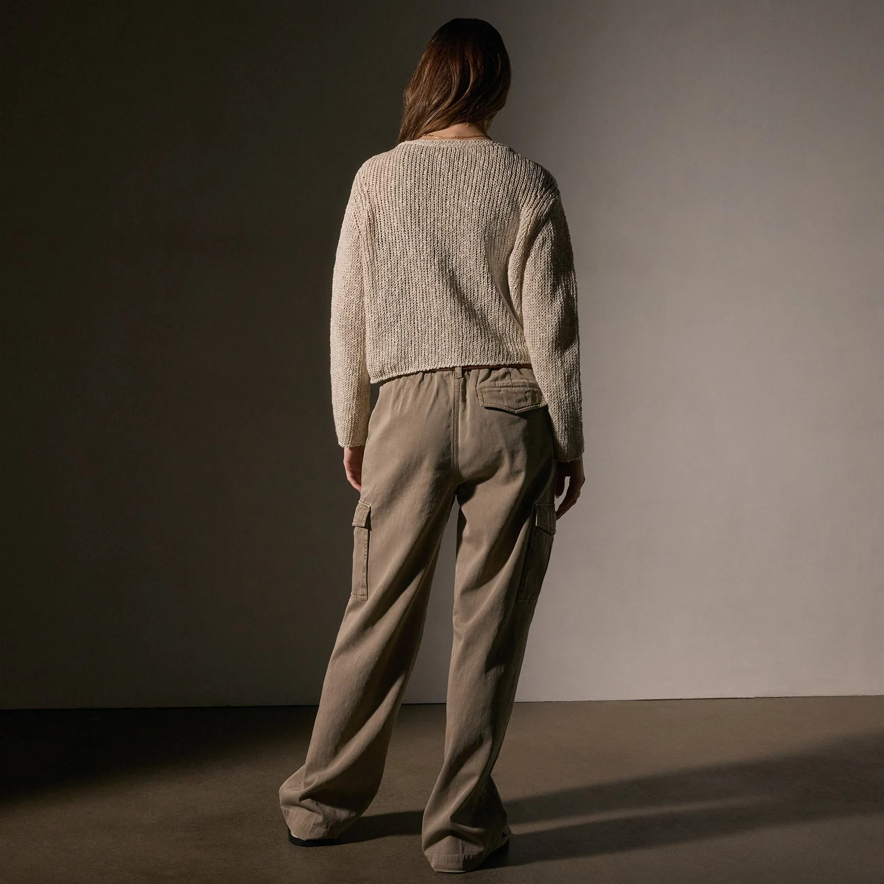 Cotton Linen Open Knit Pullover - Natural sold by James Perse product image thumbnail 4