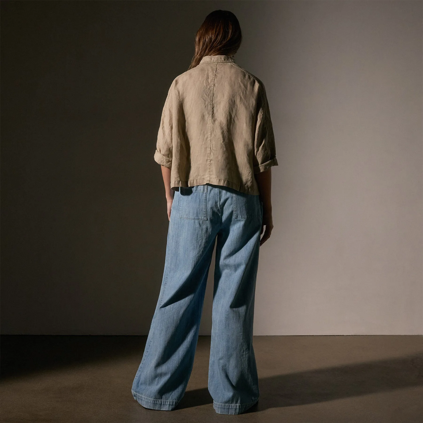 Cargo Pocket Cropped Shirt - Overcast Pigment sold by James Perse product image thumbnail 4