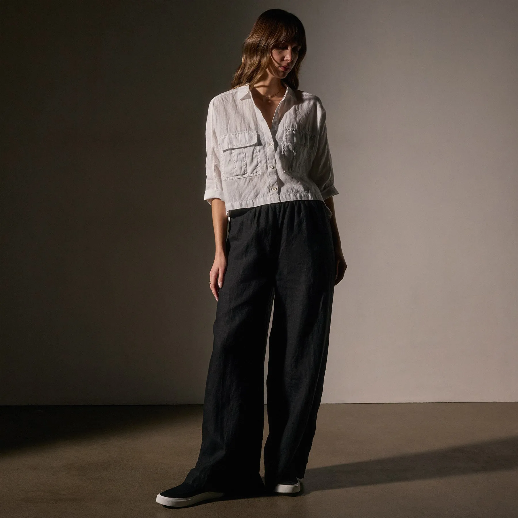 Cargo Pocket Cropped Shirt - White sold by James Perse product image thumbnail 5