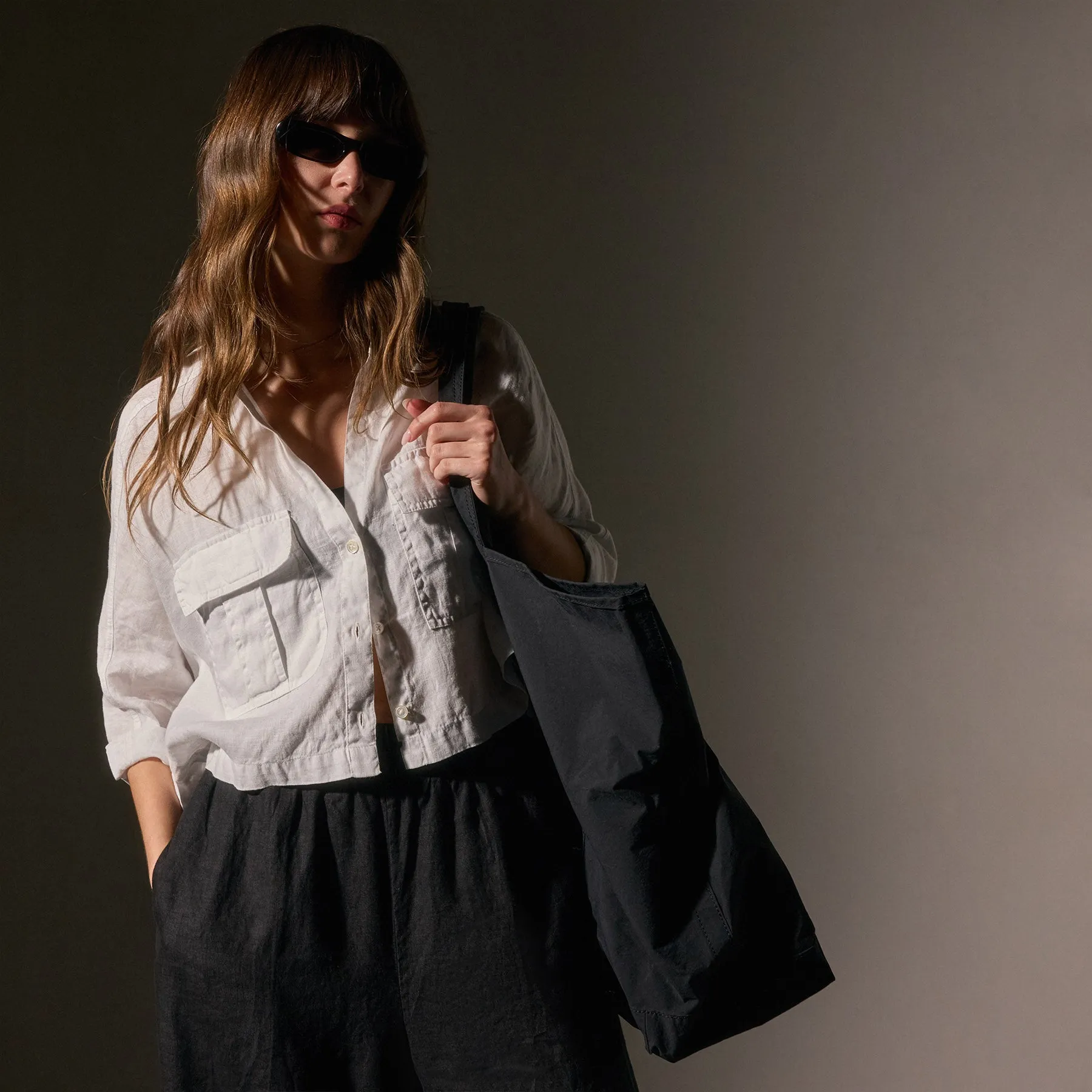 Cargo Pocket Cropped Shirt - White sold by James Perse product image thumbnail 2