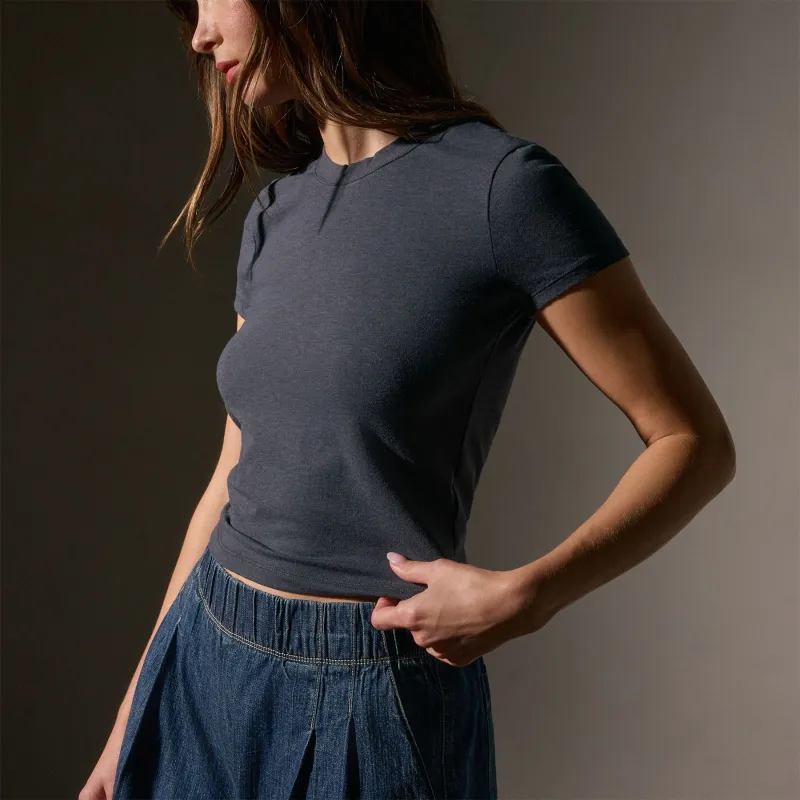 Short Sleeve Cropped Tee - Asphalt sold by James Perse