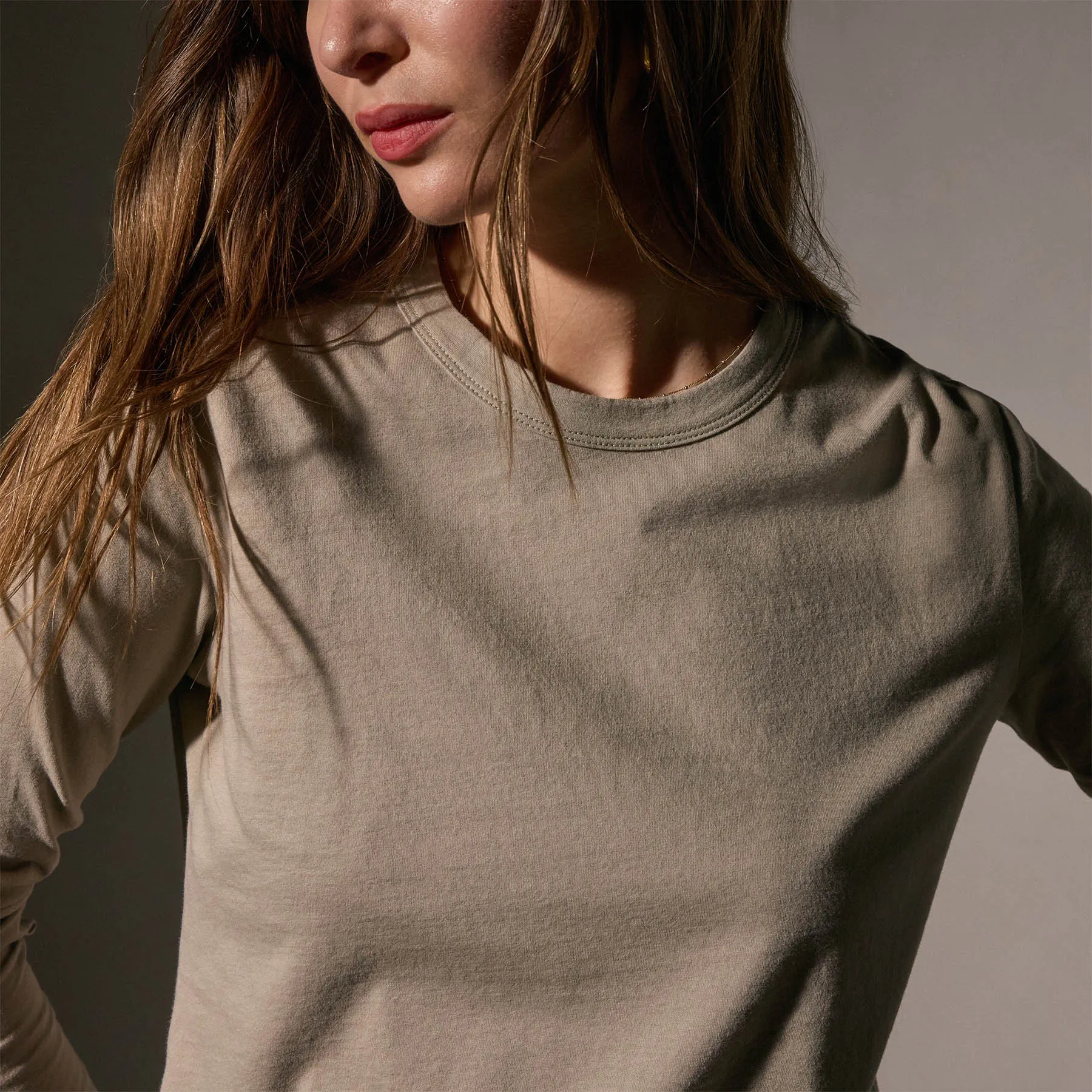 Brushed Elevated Jersey Long Sleeve Tee - Overcast sold by James Perse product image thumbnail 2